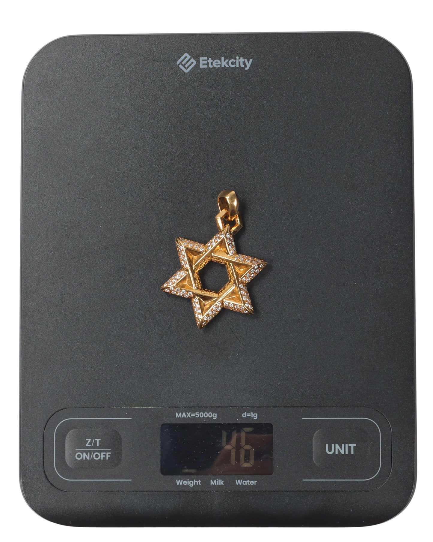 22k Gold & Diamond Star of David Pendant