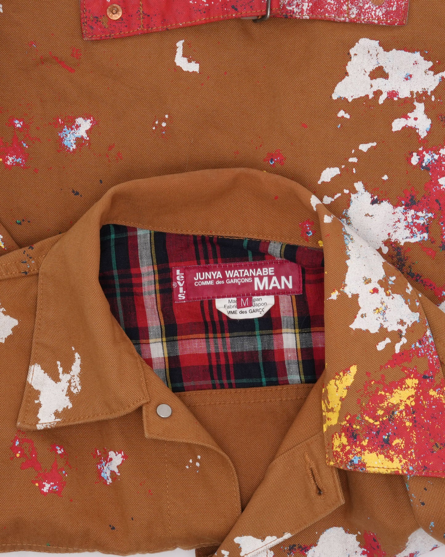 Levi's Paint Splatter Type 1 Canvas Buckle Back Trucker Jacket