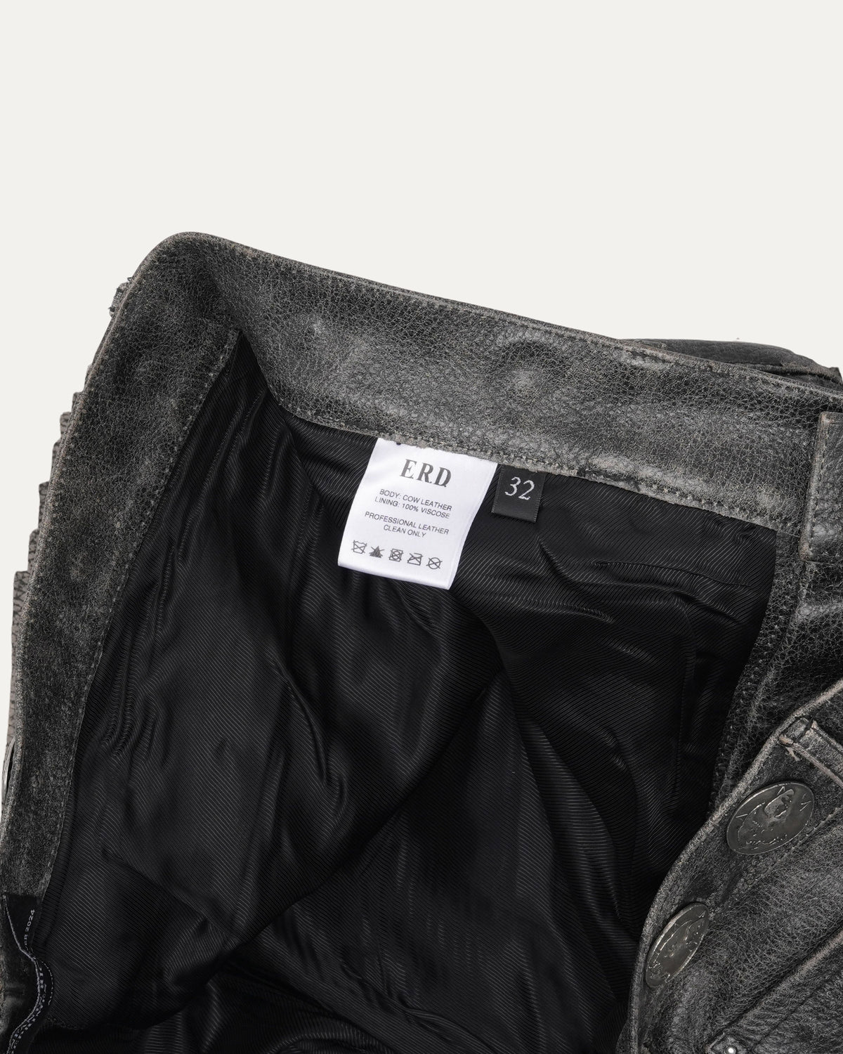 Straight Leg Embellished Leather Jeans