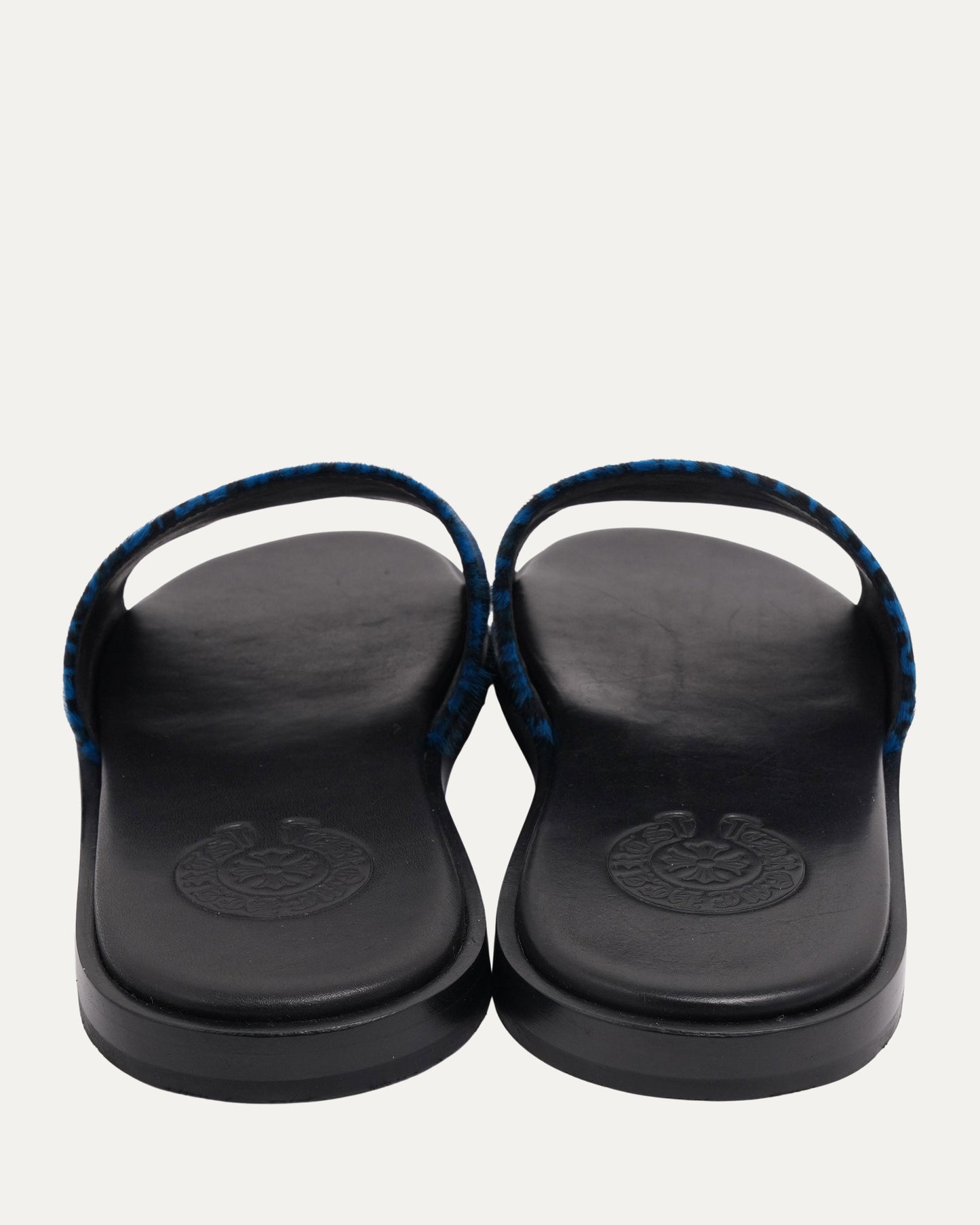 Plus Cross Patch Leopard Slides