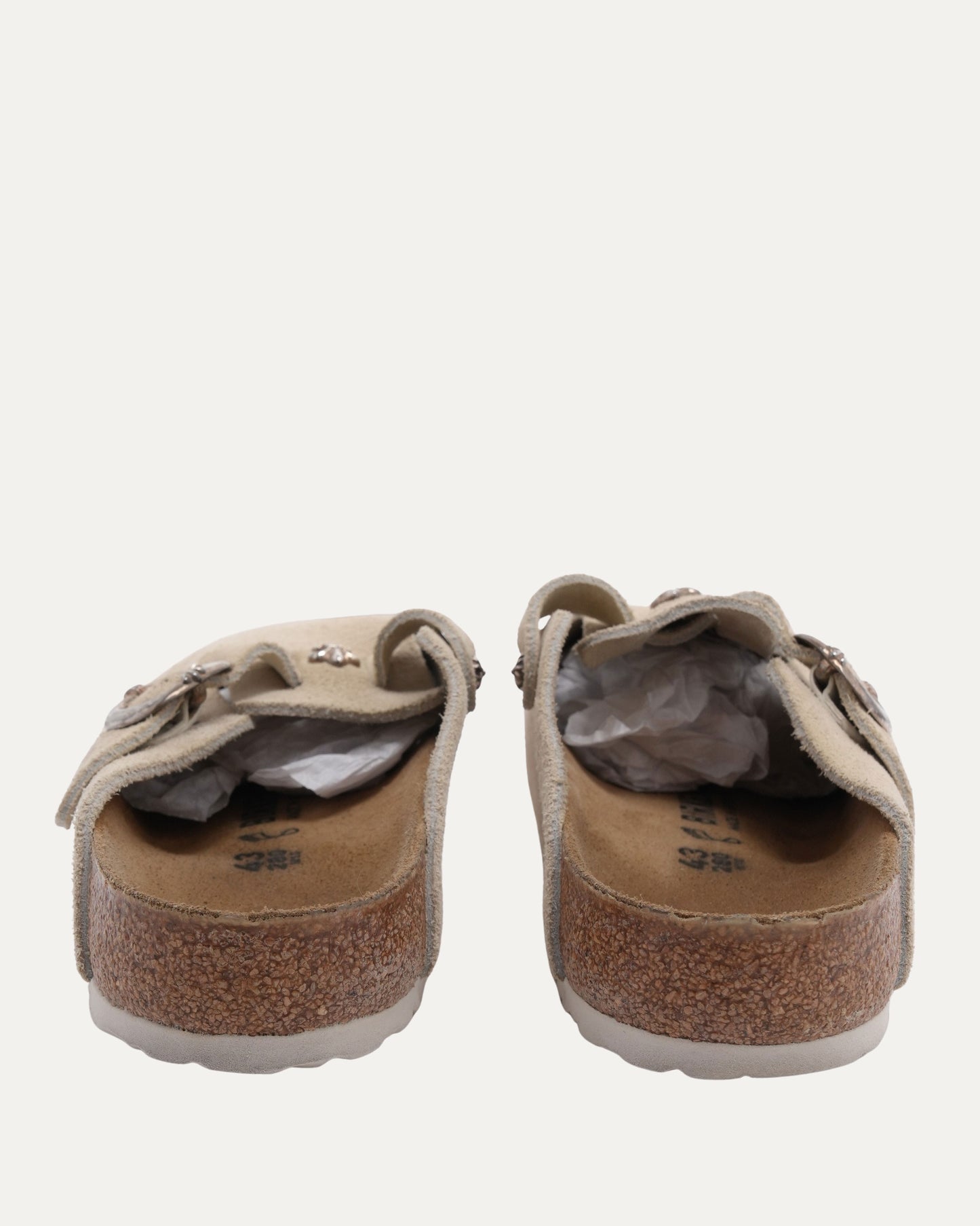 Fleur Embellished Birkenstock Boston Suede Mule