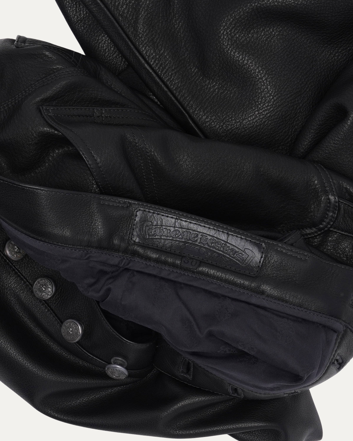 Fleur Knee Leather Carpenter Pants