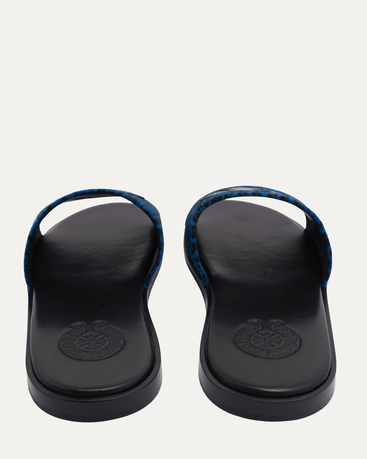 Plus Cross Patch Leopard Slides