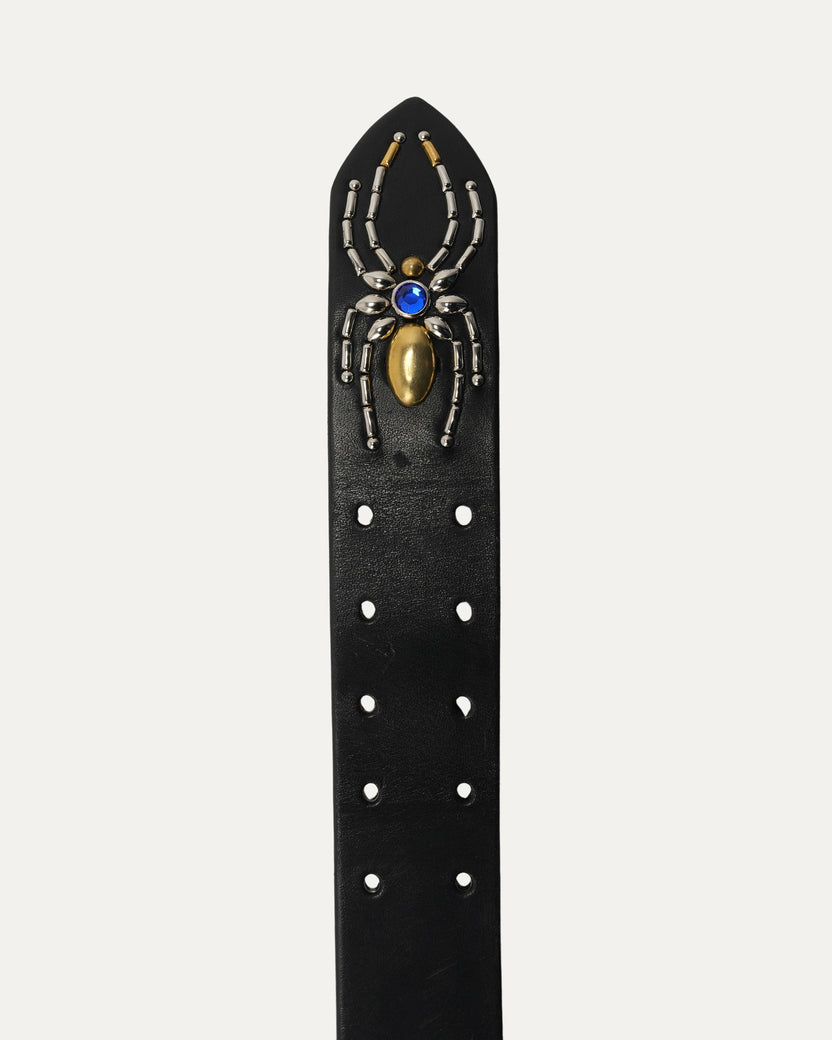 Studded Leather Snake Inlay Belt