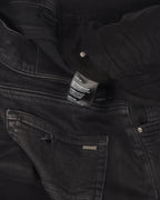 Distressed Knit Repair Denim Jeans