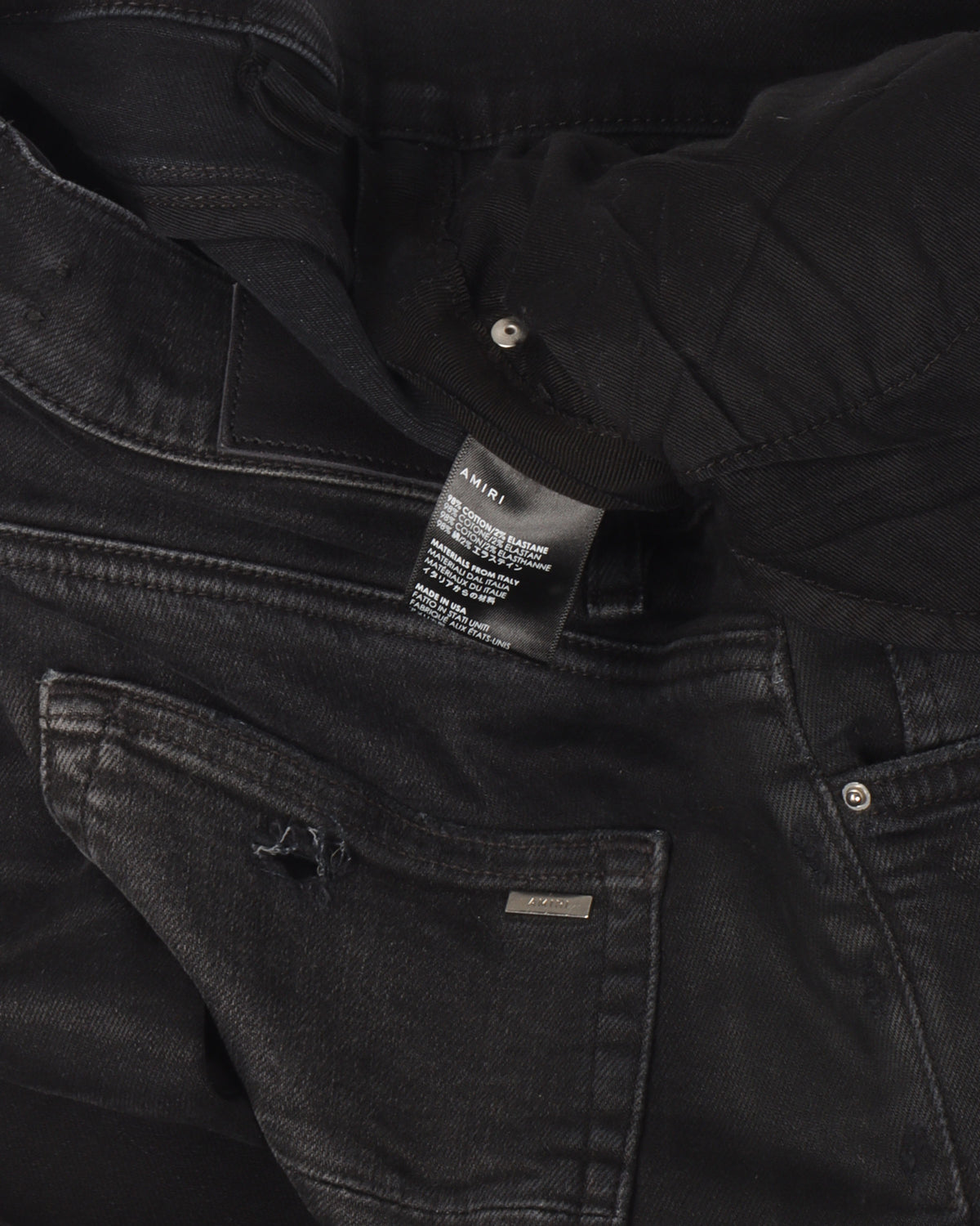 Distressed Knit Repair Denim Jeans