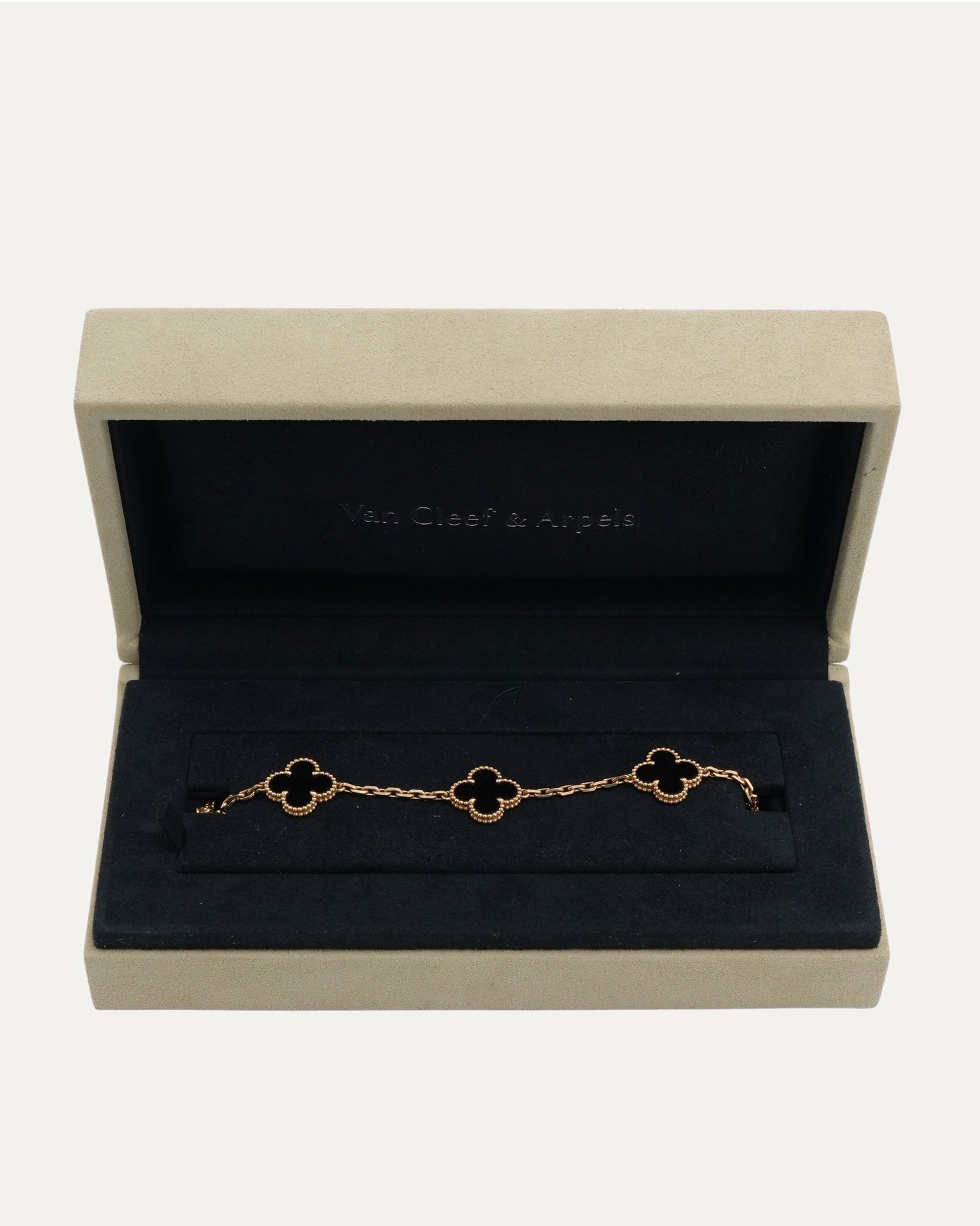 Gold Onyx Vintage Alhambra Bracelet