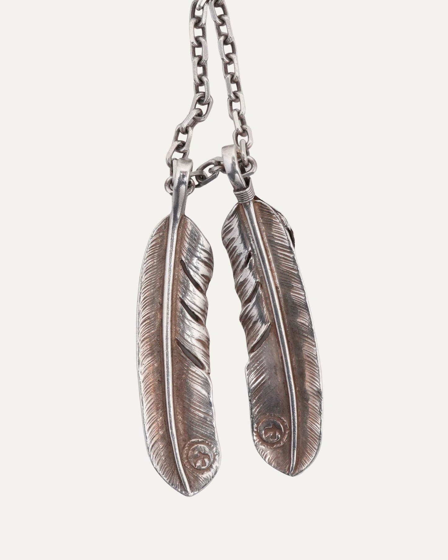 Turquoise Double Feather Pendant Necklace