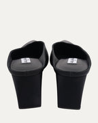Satin Cube 75 Wedge Mules