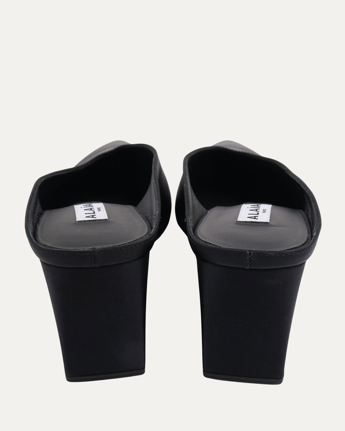 Satin Cube 75 Wedge Mules