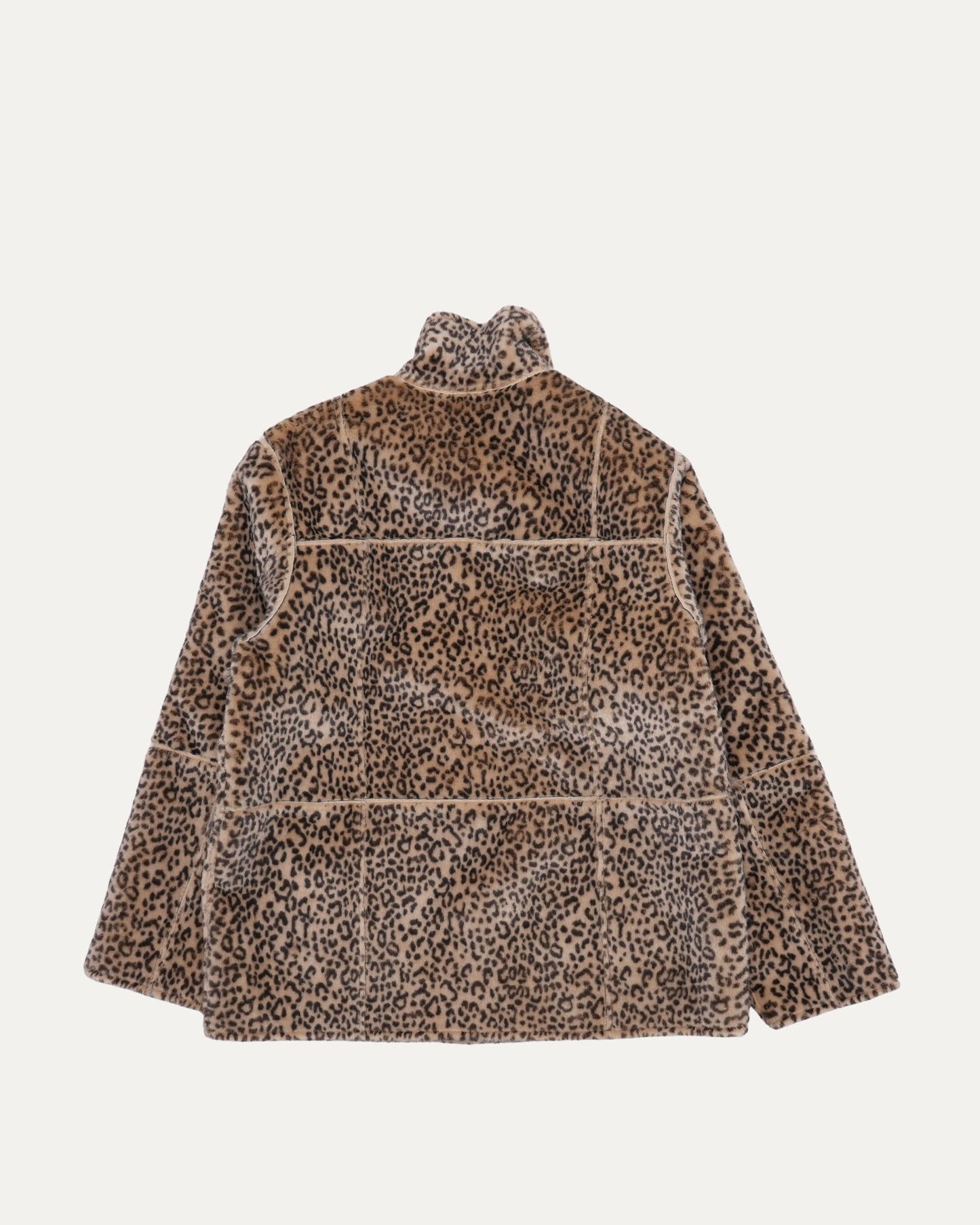 Reversible Faux Suede Leopard Coat