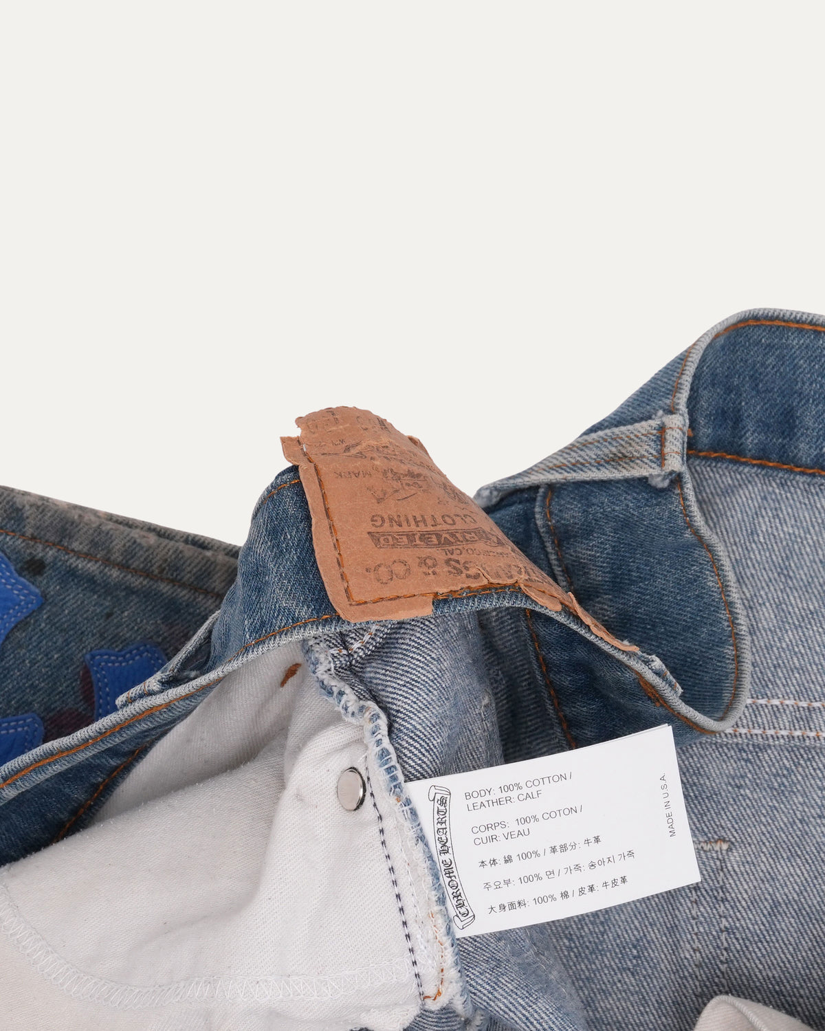 Levi's 517 Orange Tab Cross Patch Stencil Jeans