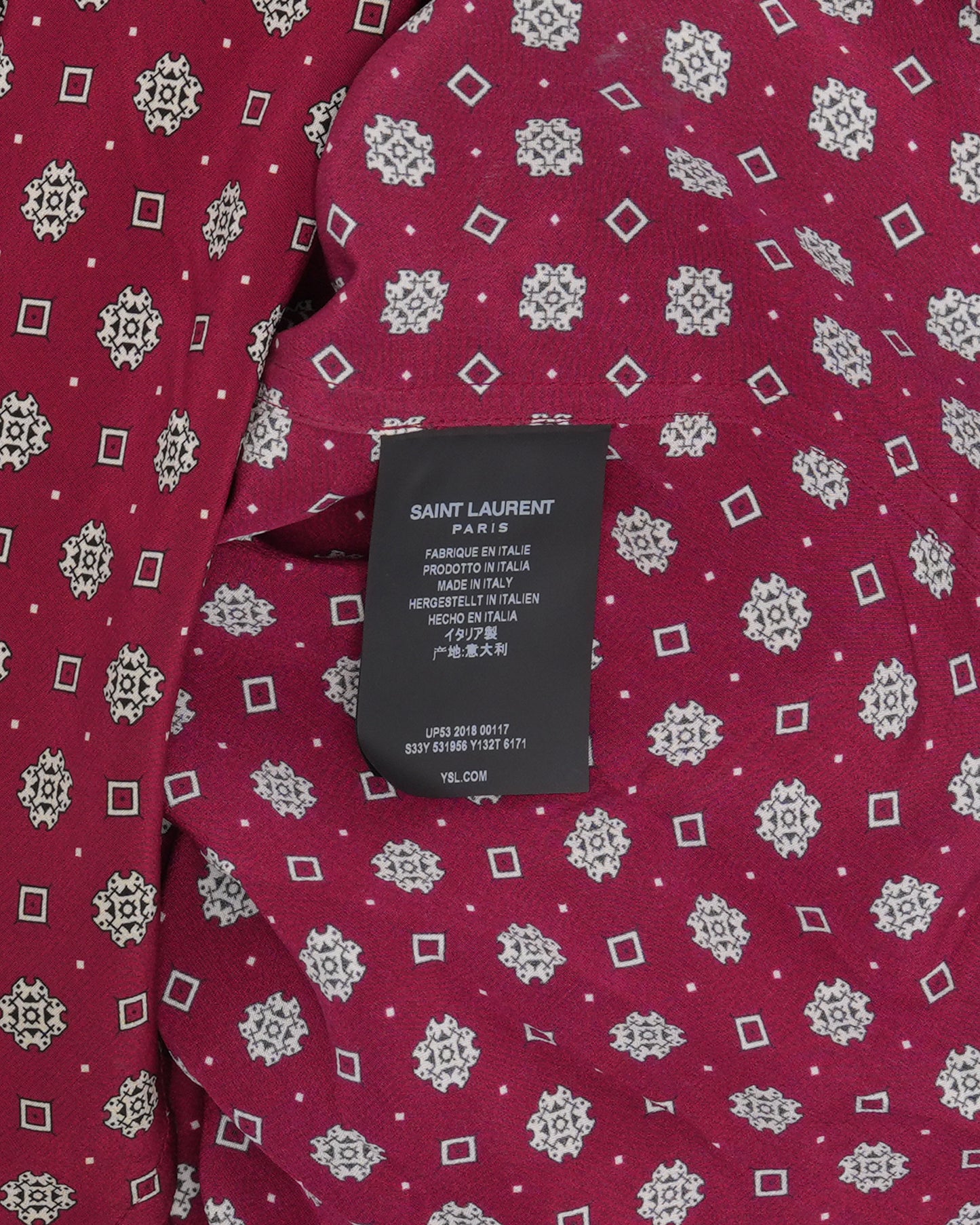 Silk Geometric Print Short Sleeve Shirt