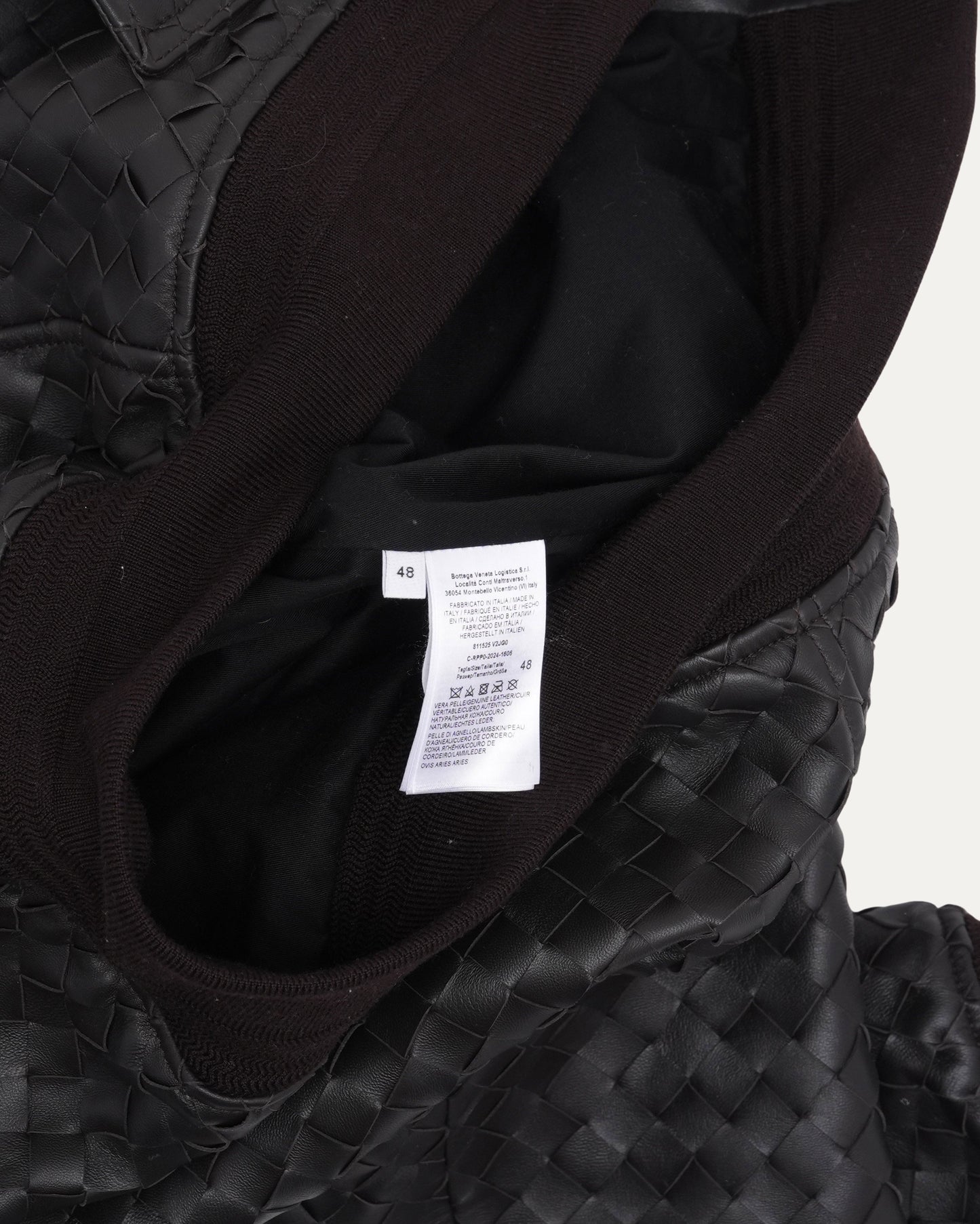 Intrecciato Leather Bomber Jacket