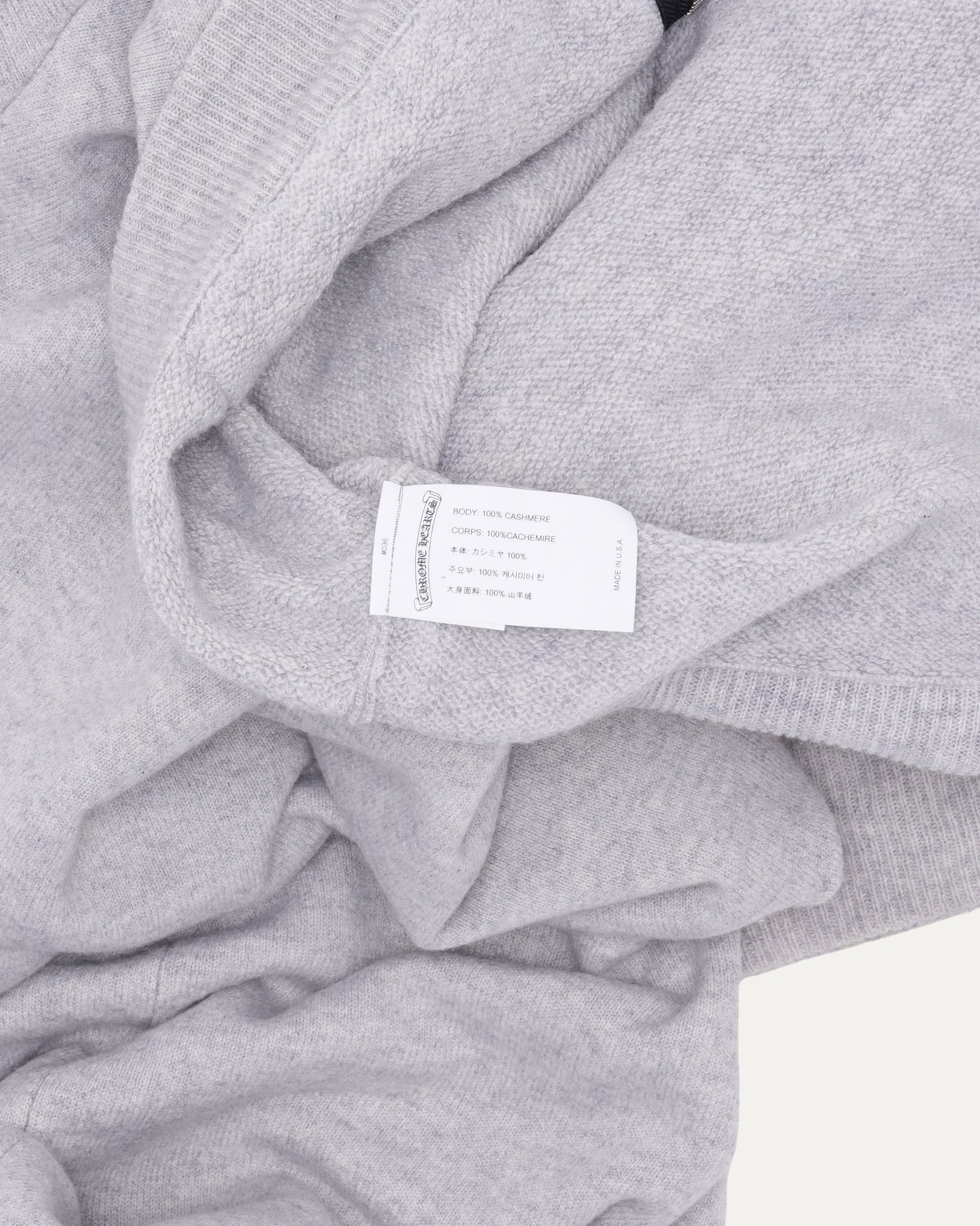 Embroidered Cashmere Zip Up Hoodie