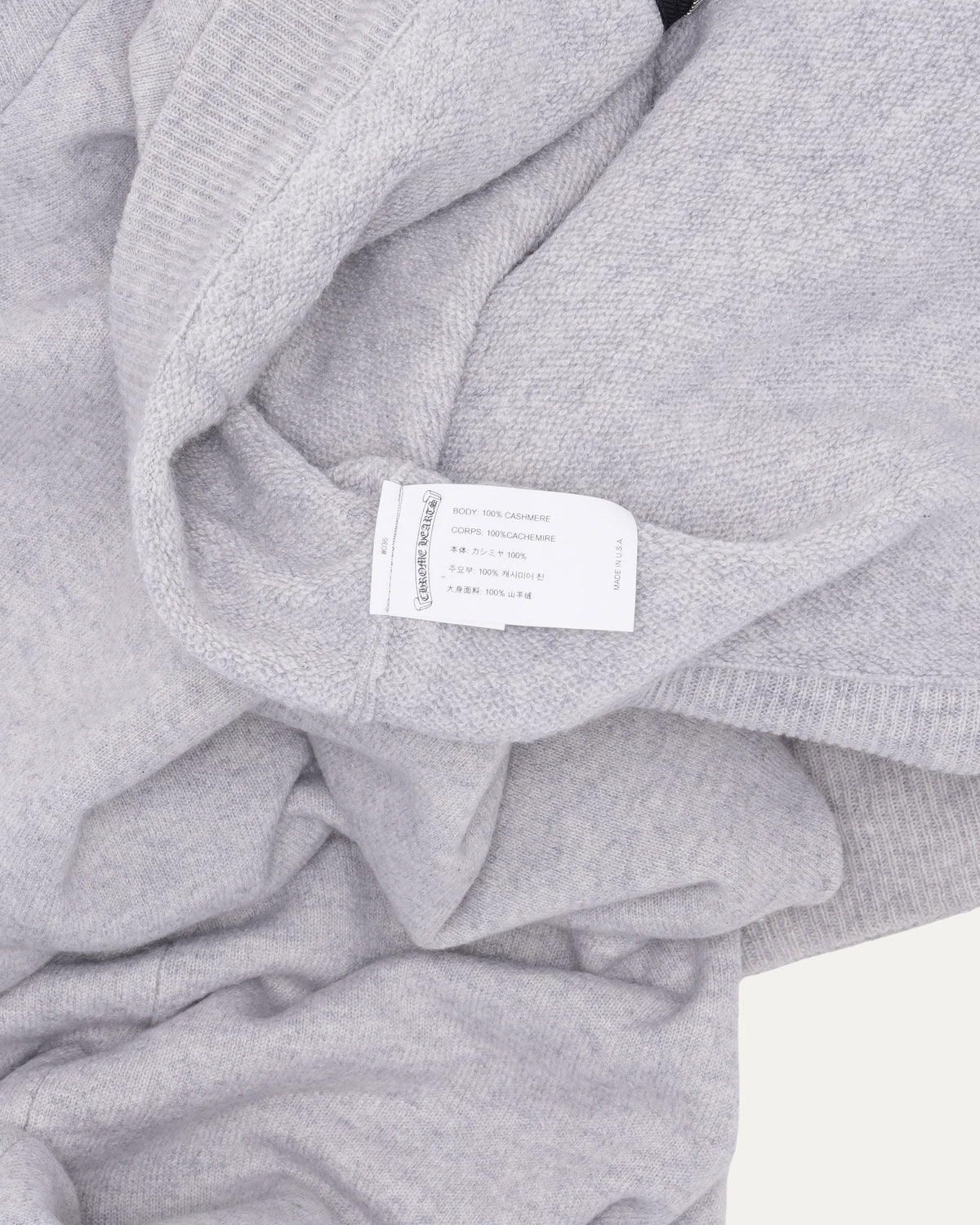 Embroidered Cashmere Zip Up Hoodie
