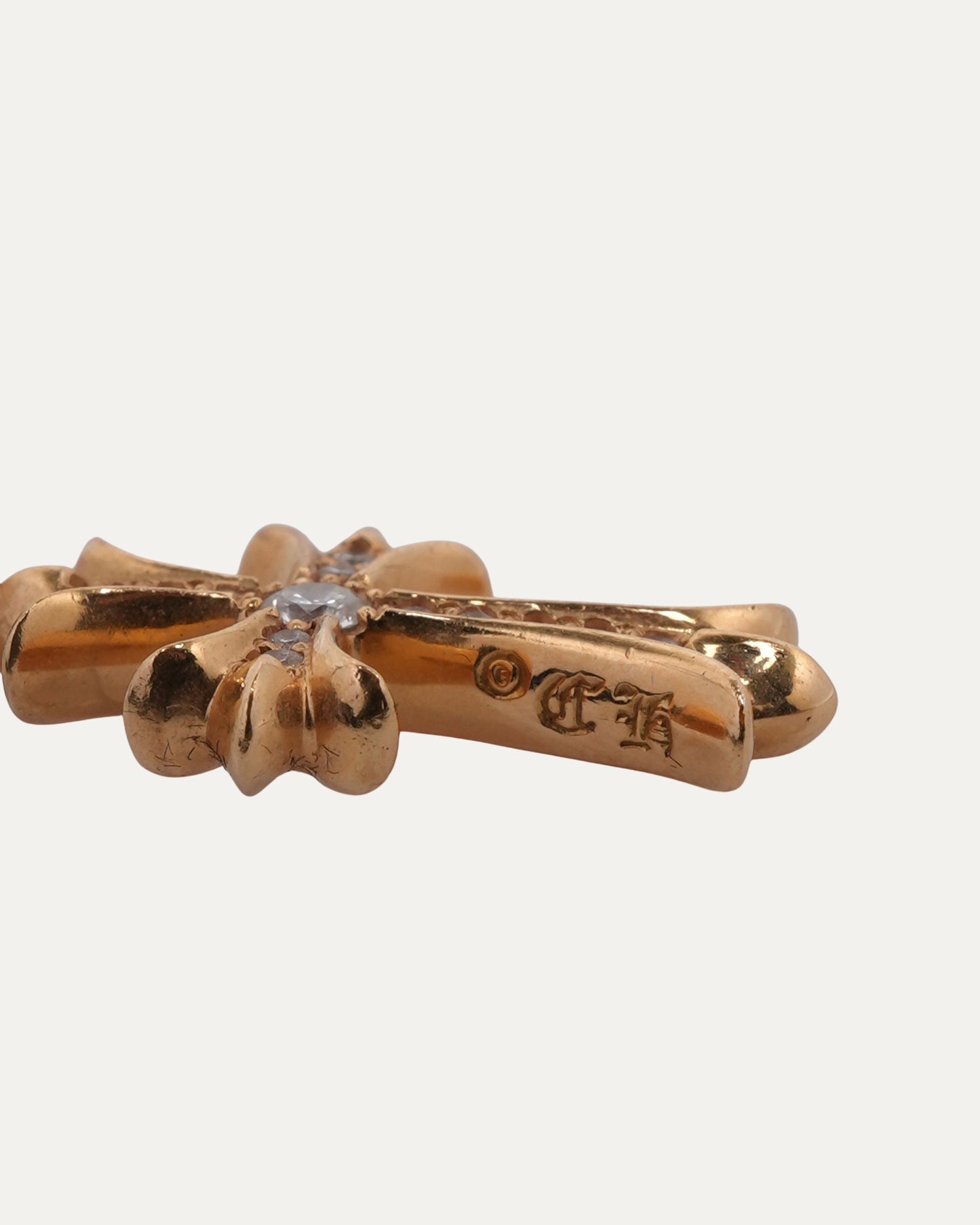 22k Gold & Diamond Tiny Fat Pendant