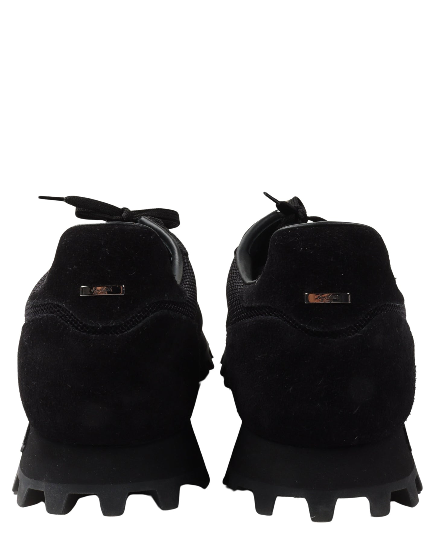 Suede & Mesh Trainer Sneakers