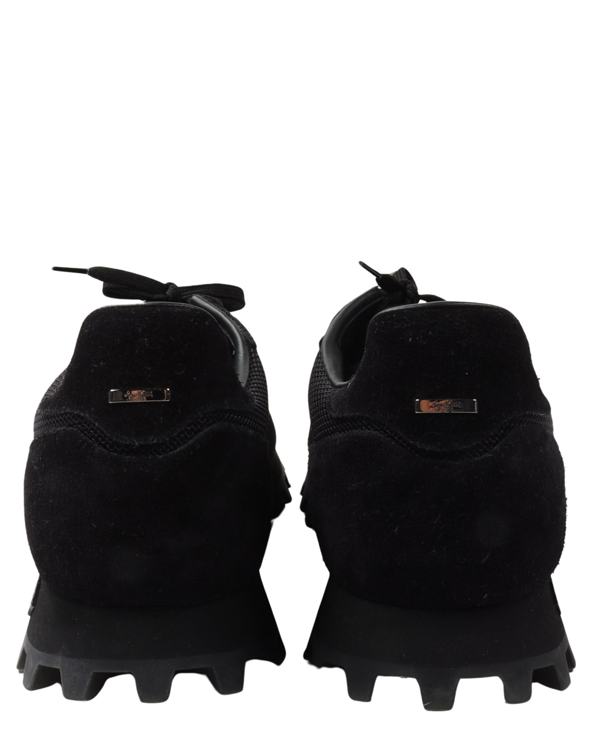 Suede & Mesh Trainer Sneakers