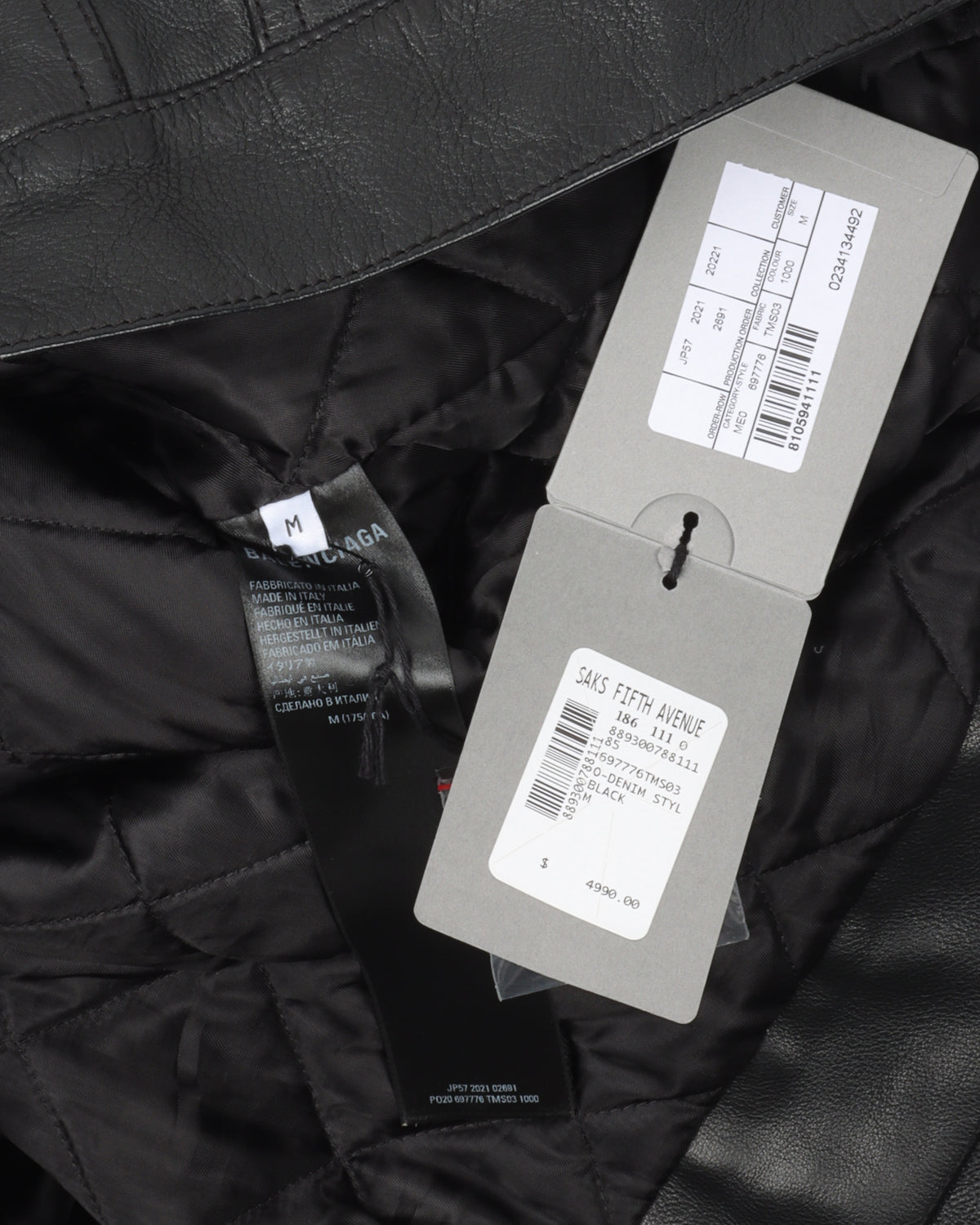 Oversized Padded Leather Jacket