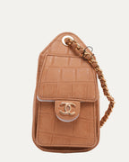 Crocodile Embossed Suede Mini 25 Hobo Bag
