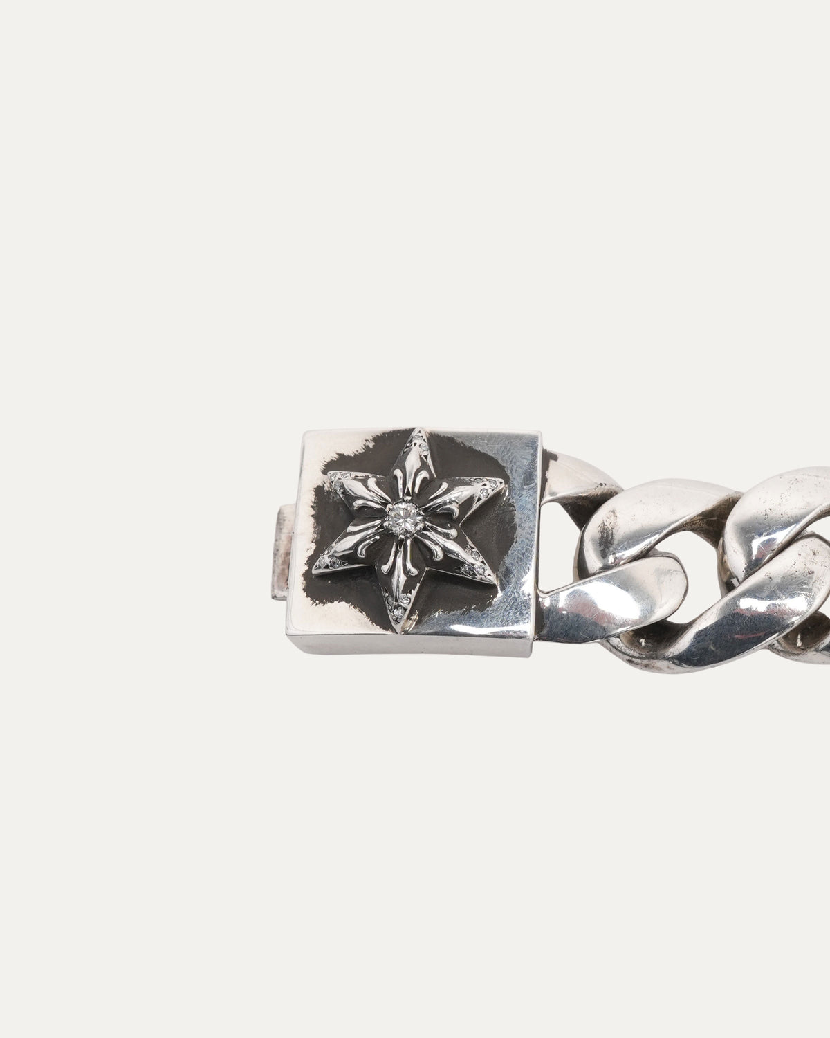 Diamond Ruby Sapphire American Flag ID Bracelet