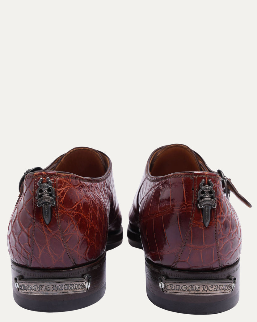 John Lobb Crocodile Monk Shoe