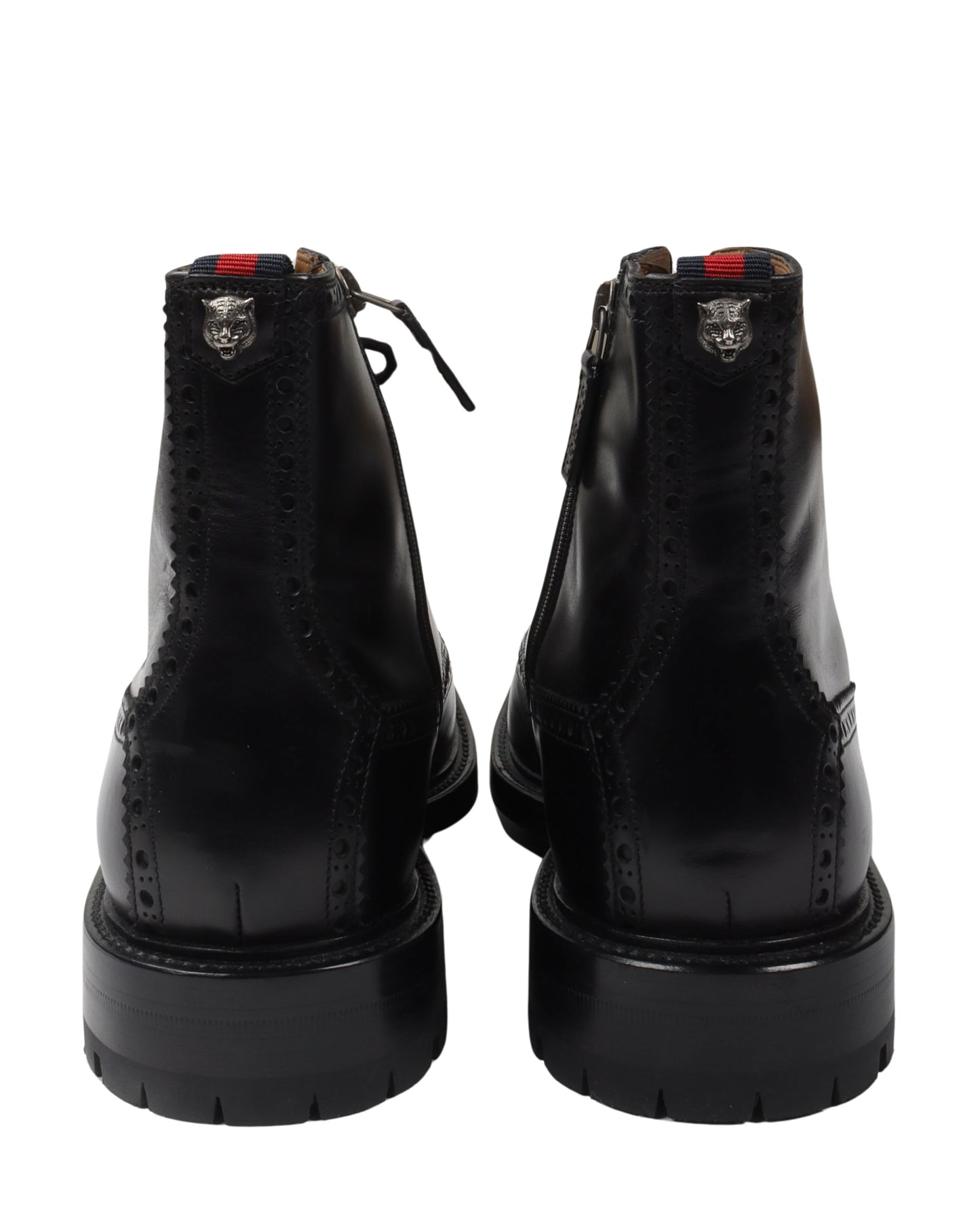 Brogue Detail Leather Boots