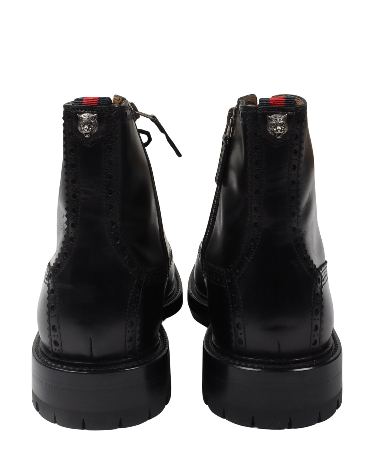 Brogue Detail Leather Boots