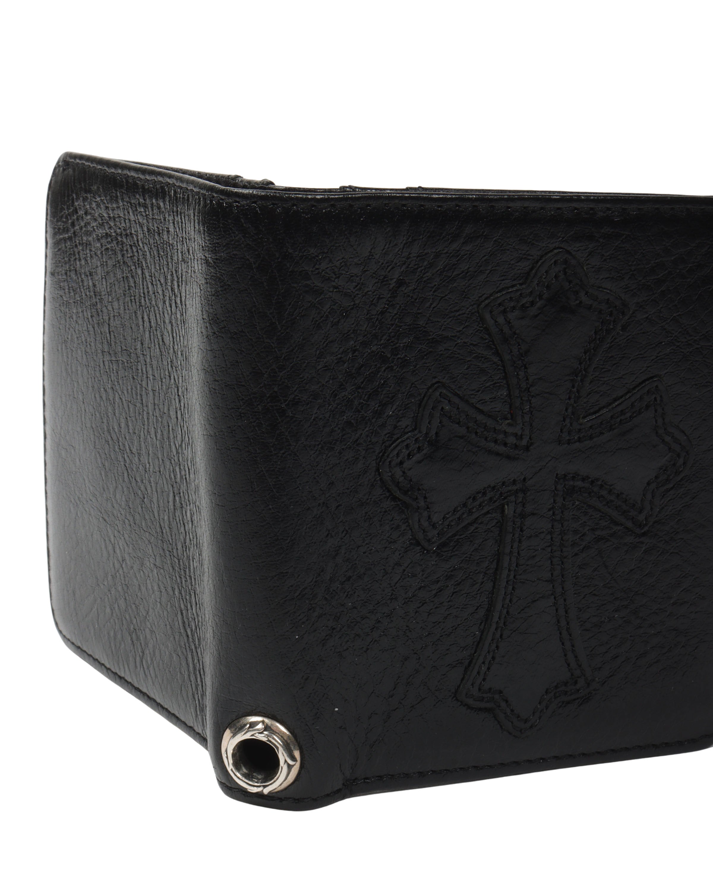 Leather Cross Bifold Patch Wallet