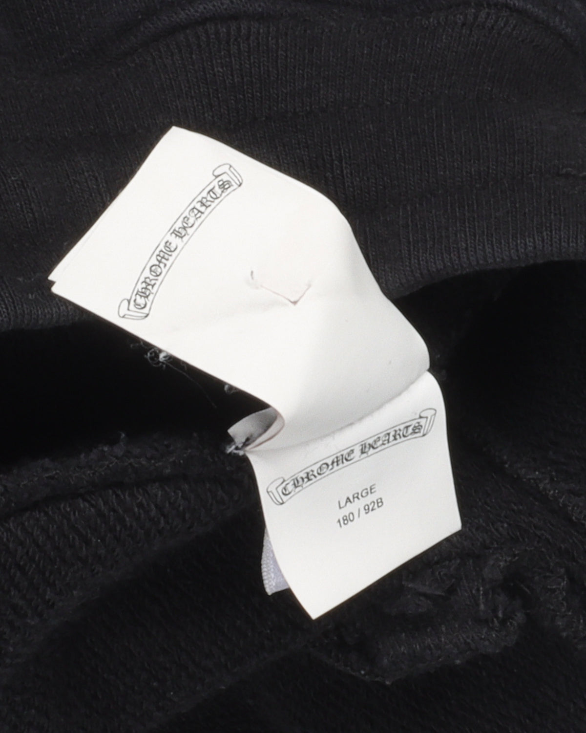 Tonal Eye Test Logo Leather Cross Patch Zipper Sweatpants