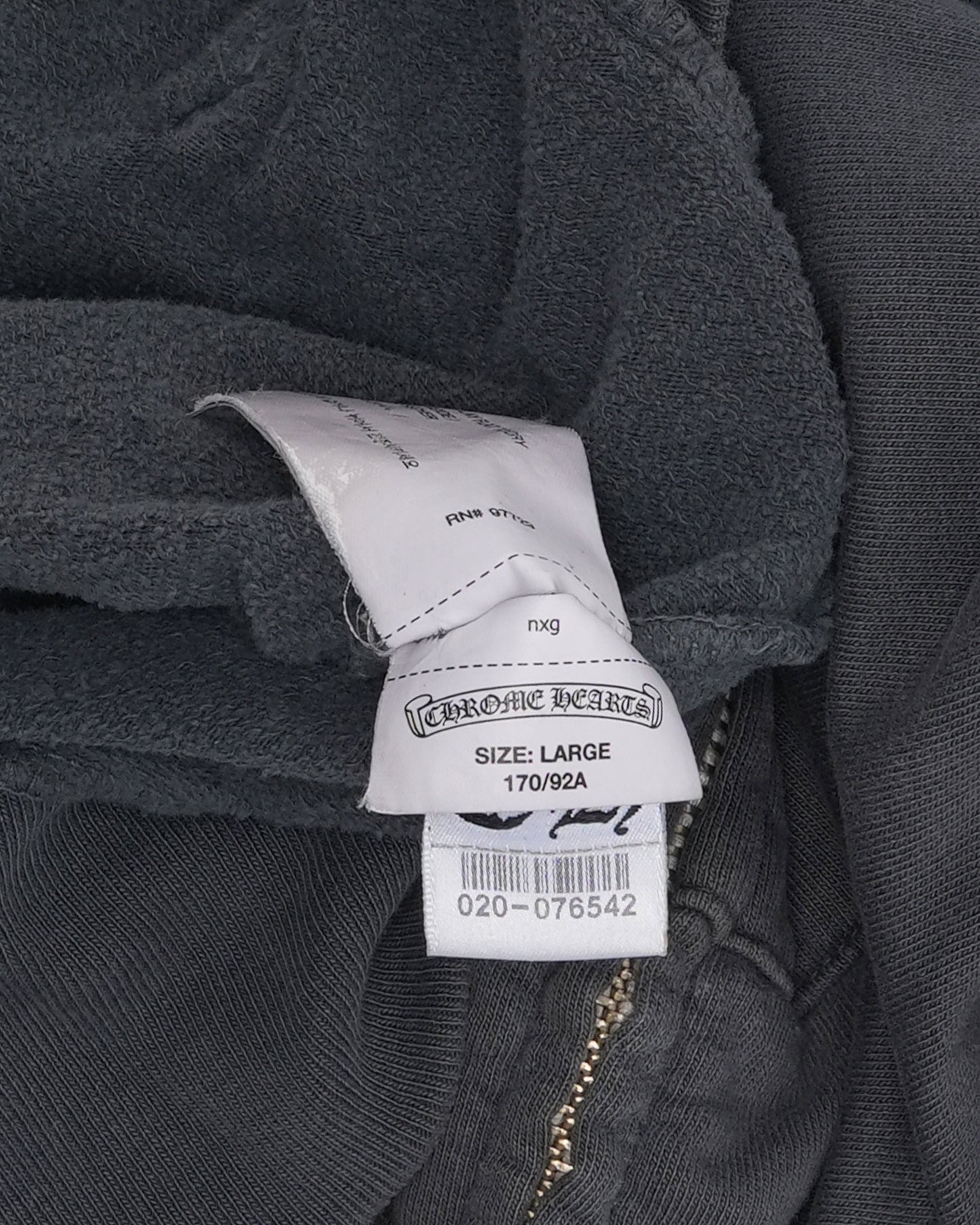 Vintage Thin Horseshoe Logo Zip Up Hoodie
