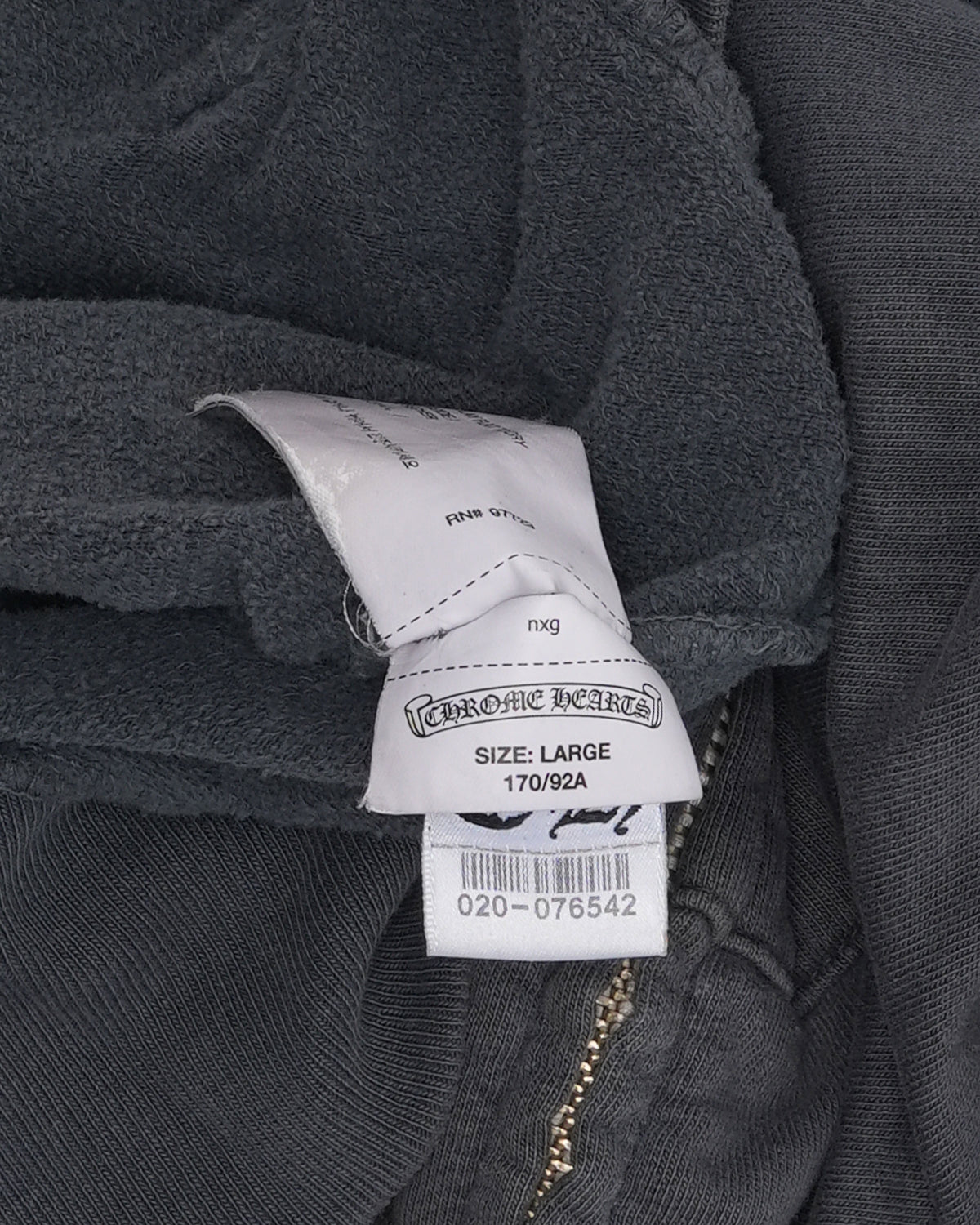 Vintage Thin Horseshoe Logo Zip Up Hoodie