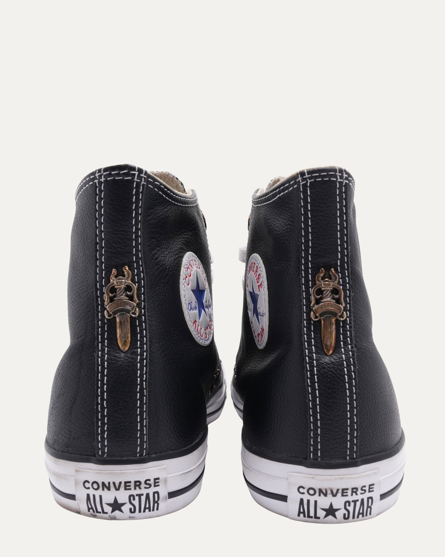 Cross Patch Leather Converse Chuck Taylor Sneakers