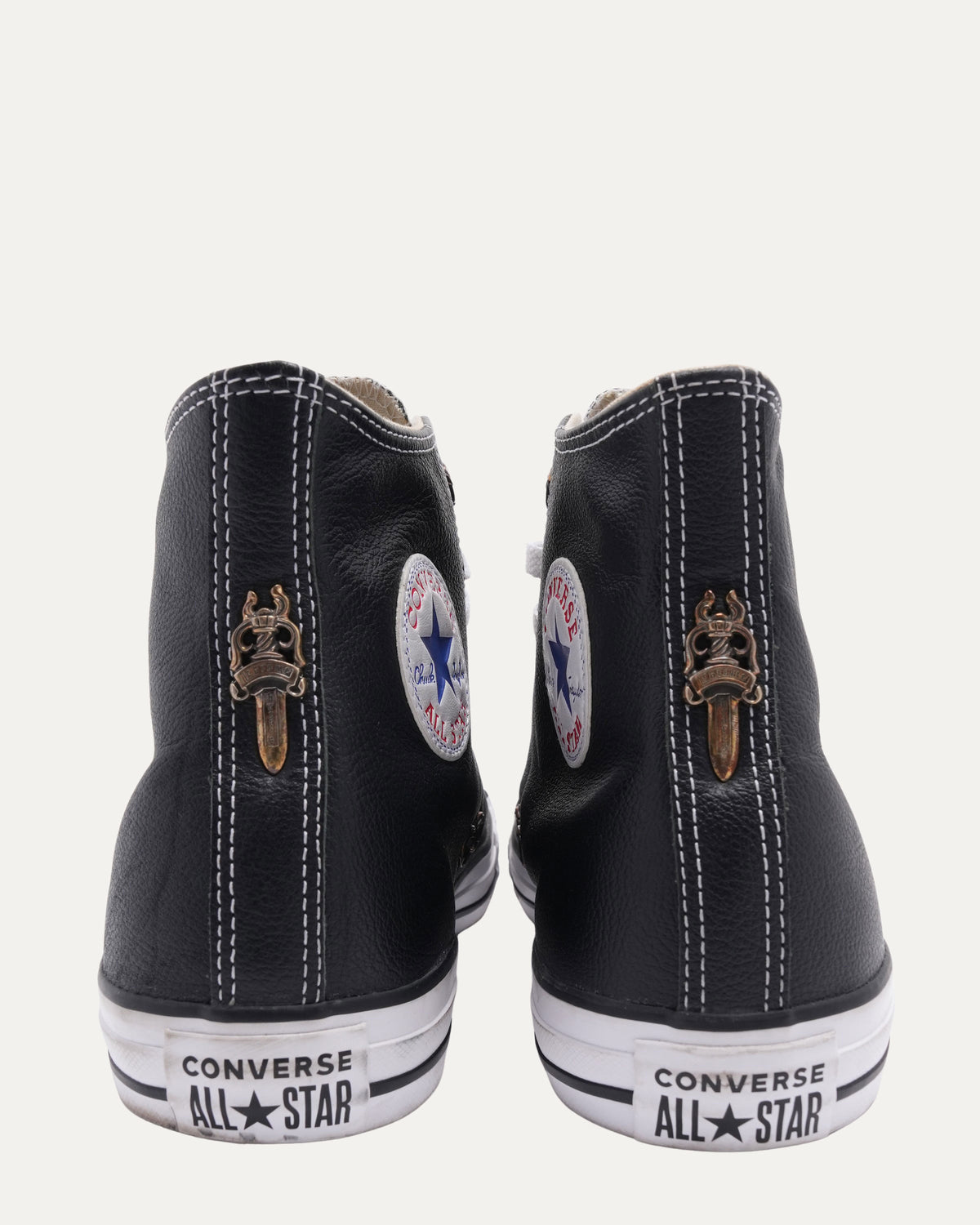 Cross Patch Leather Converse Chuck Taylor Sneakers
