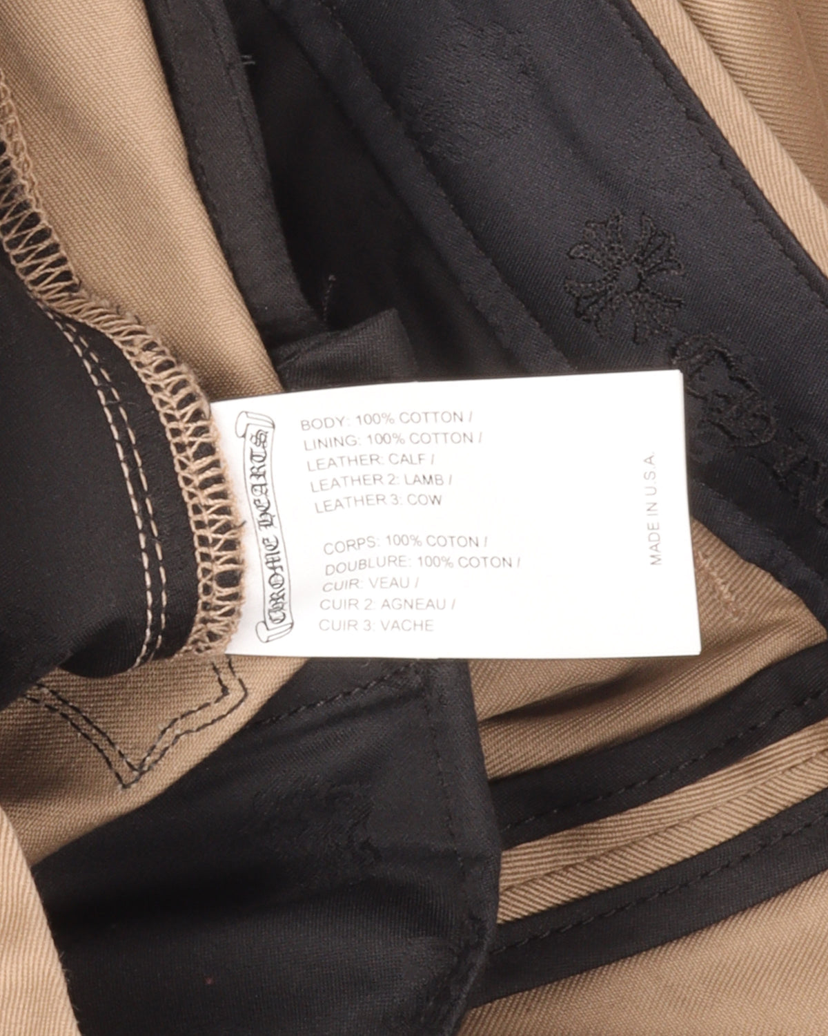 Leather Cross Chino Pants