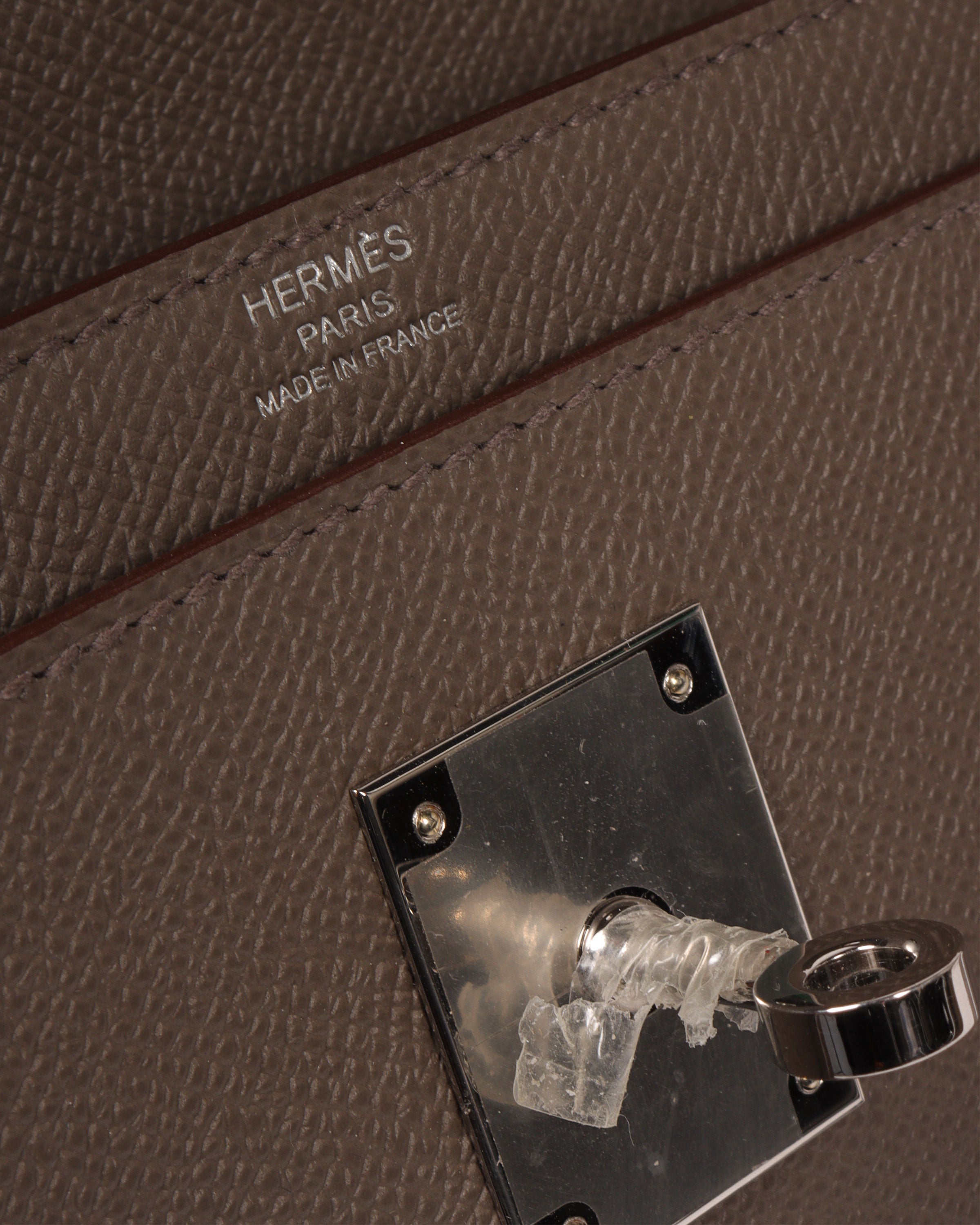 Hermes Kelly Depeches 36 Briefcase Ebene Palladium Hardware Togo