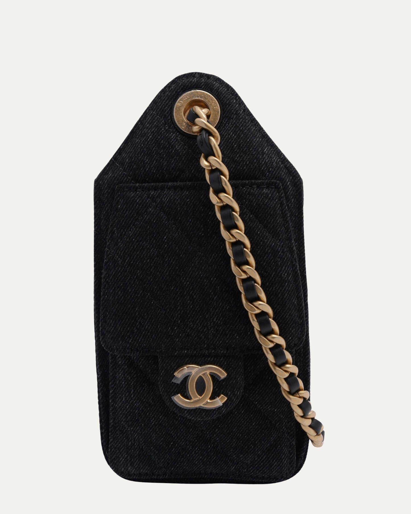 Washed Denim Quilted Mini 25 Hobo Bag