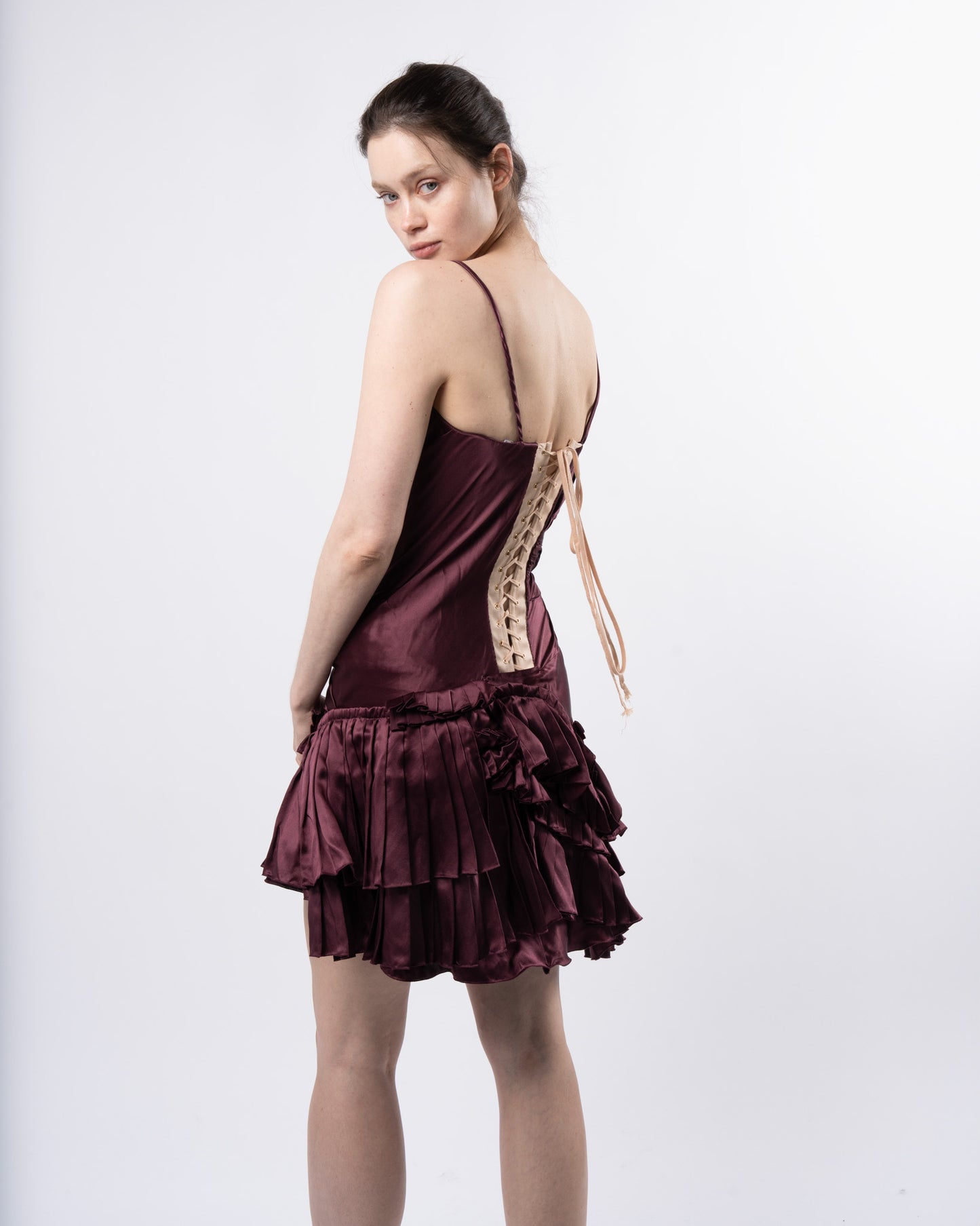 FW 2004 Runway Corseted Silk Dress
