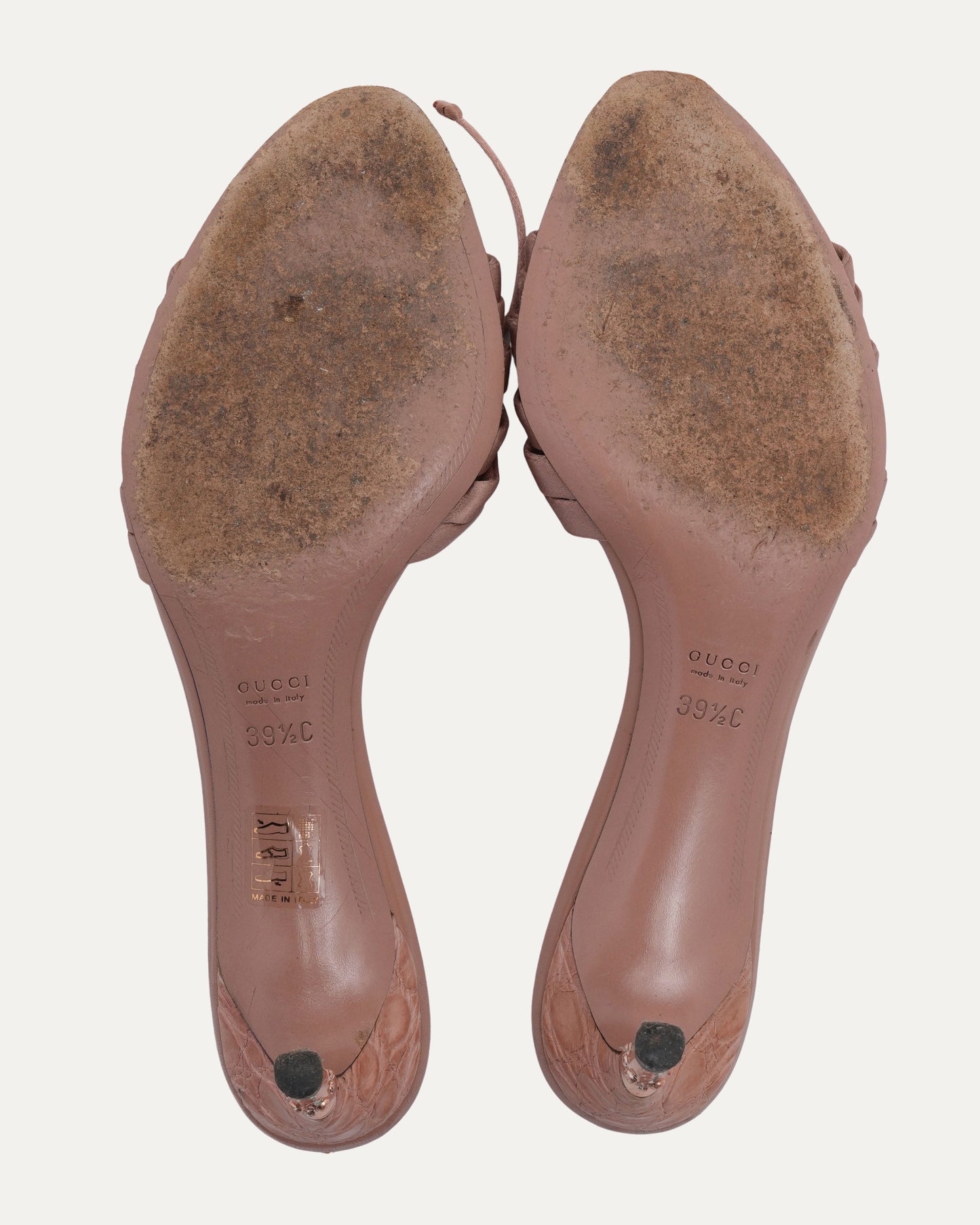 Satin Kitten Heel With Bamboo Detail