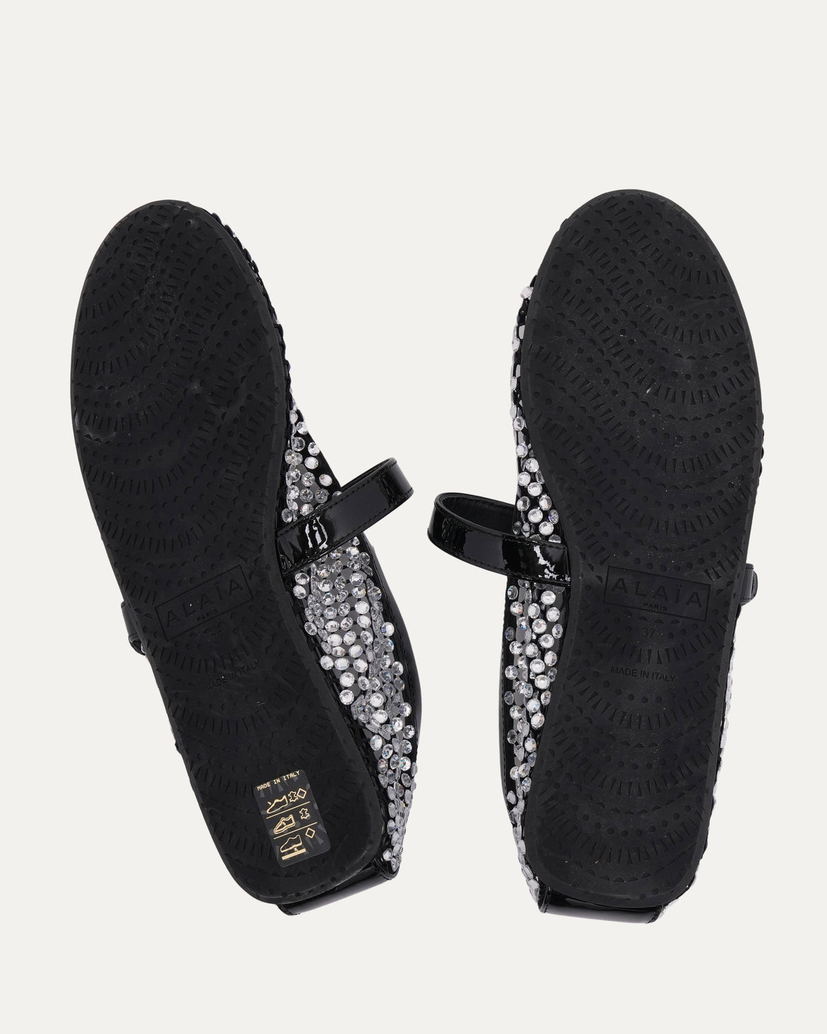Rhinestone Embellished Mesh Mary Jane Flats