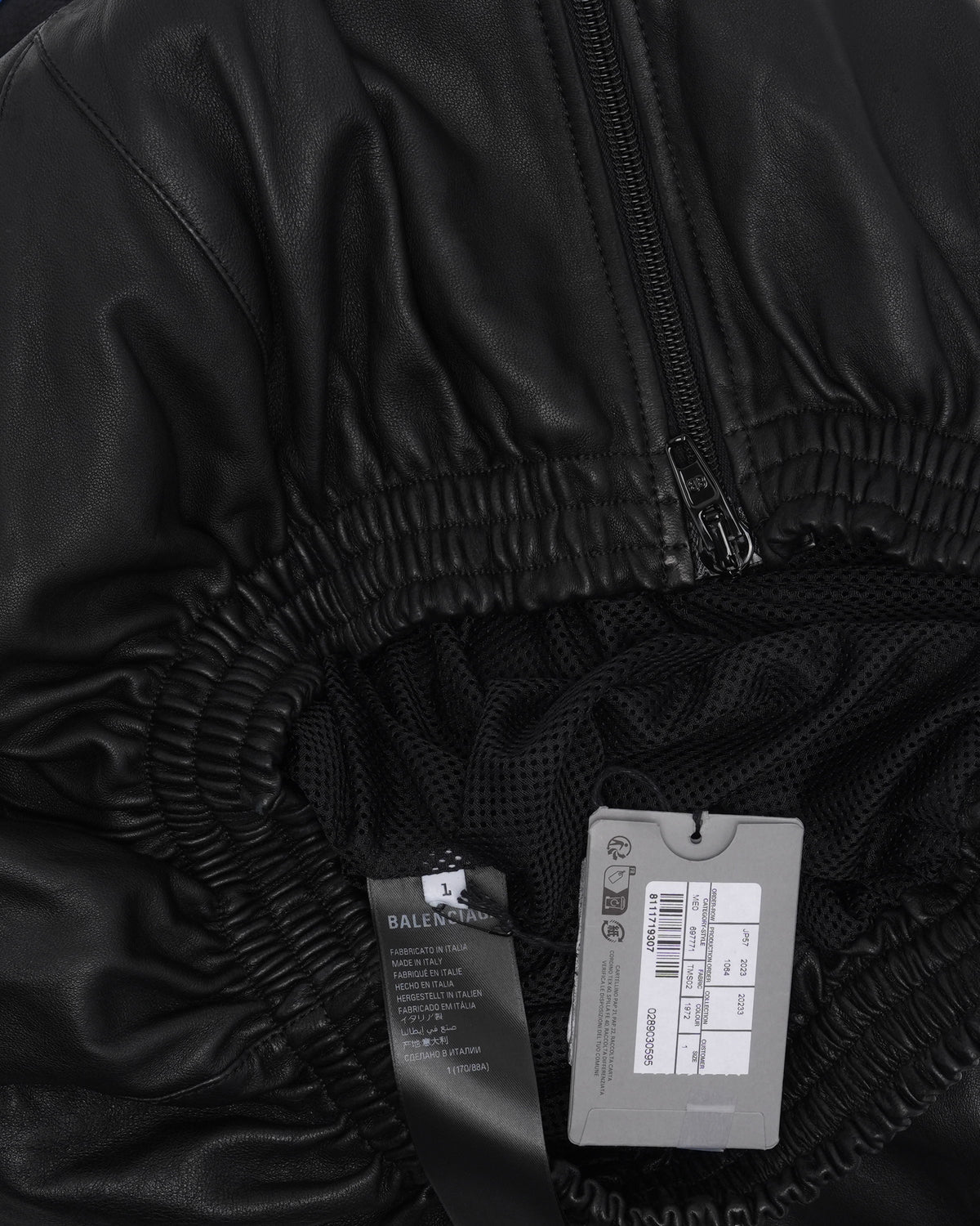 Leather 3B Hooded Track Jacket
