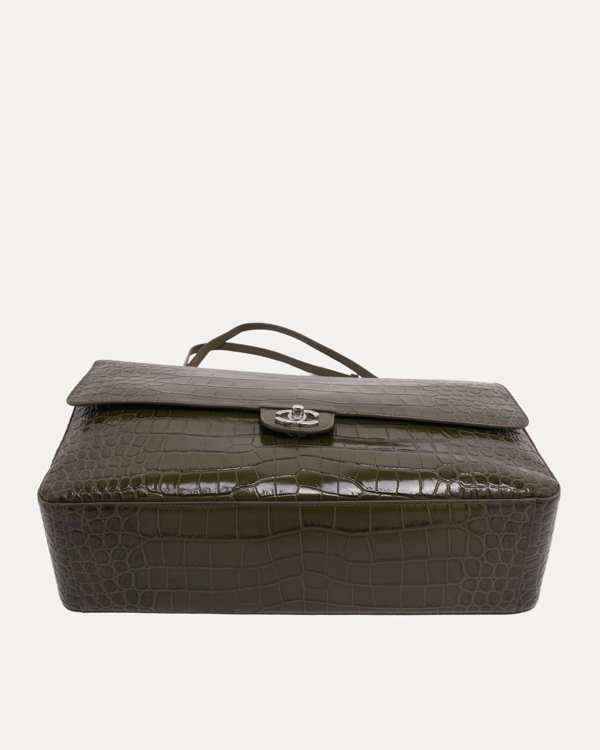 Embossed Crocodile Maxi Flap Bag