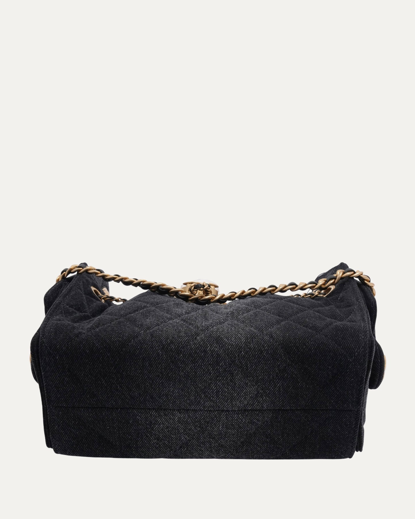Washed Denim Quilted Mini 25 Hobo Bag
