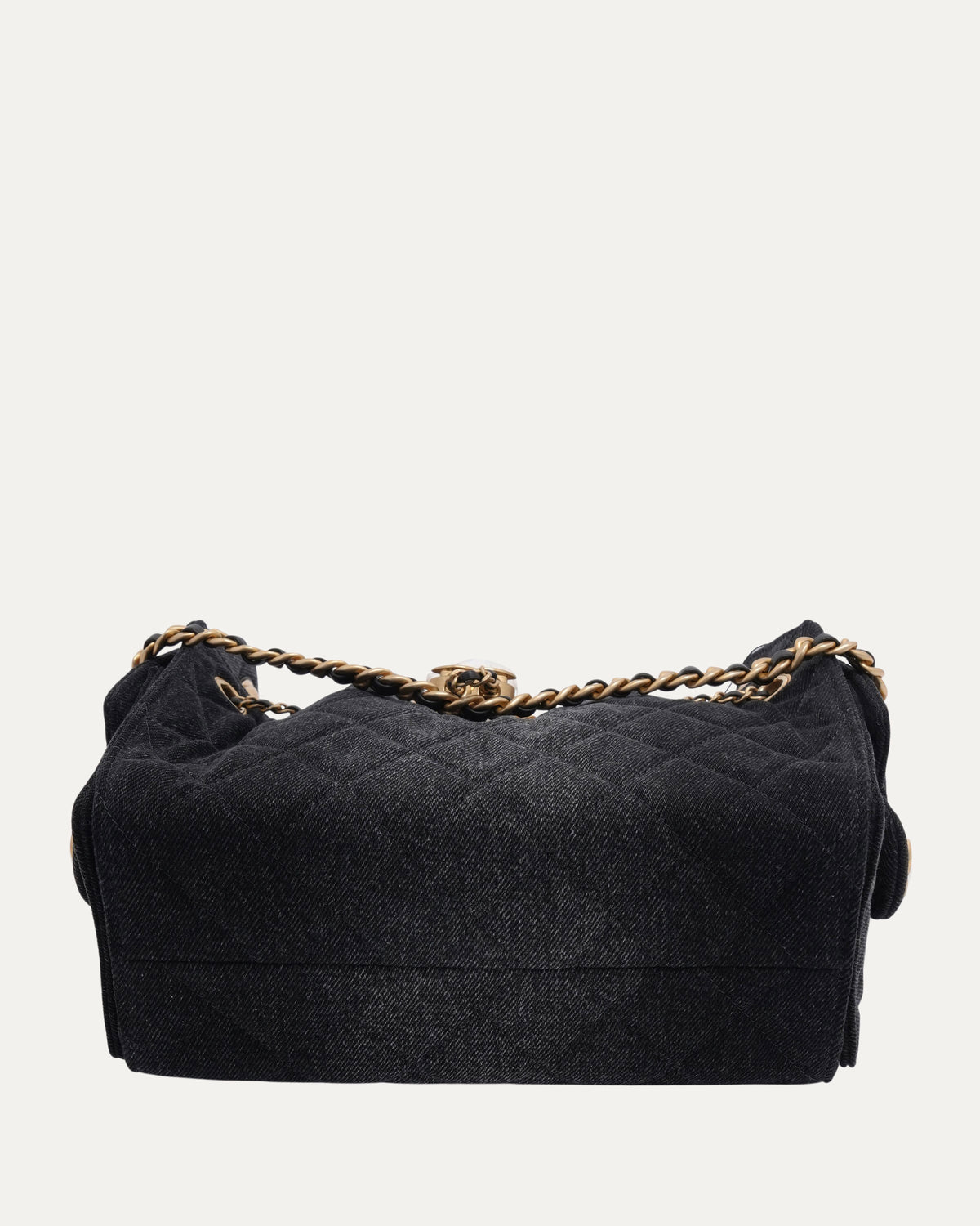 Washed Denim Quilted Mini 25 Hobo Bag