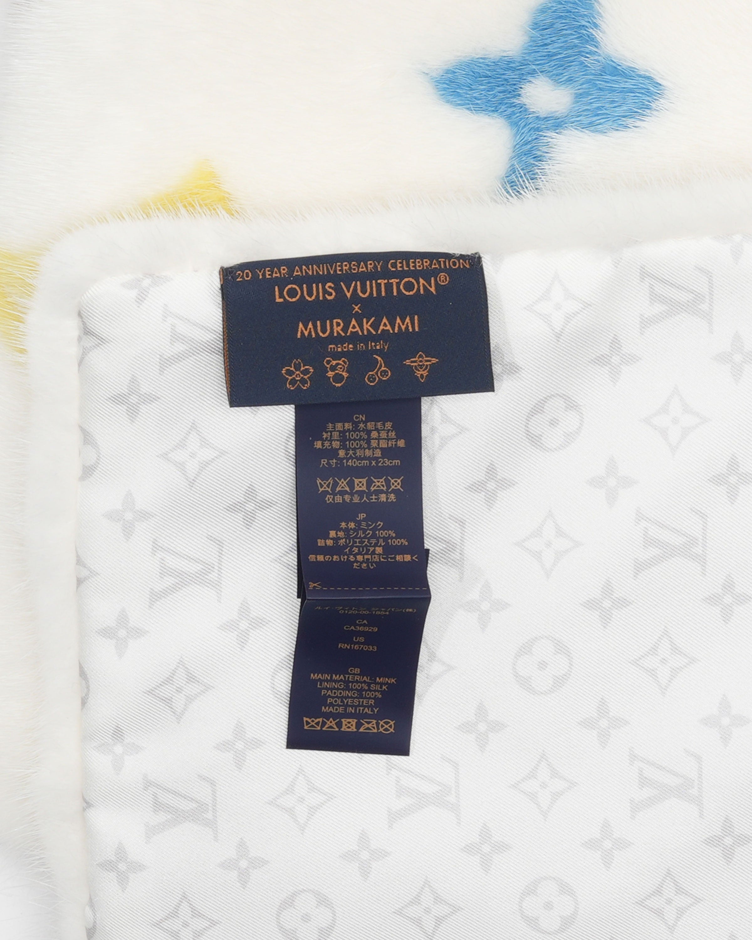 Takashi Murakami Monogram Multicolor Mink Scarf