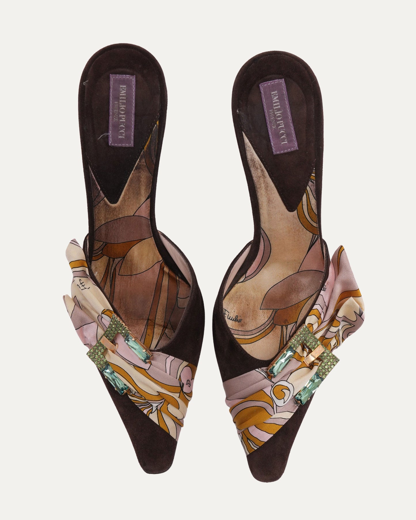 Scarf and Gem Embellished Heels