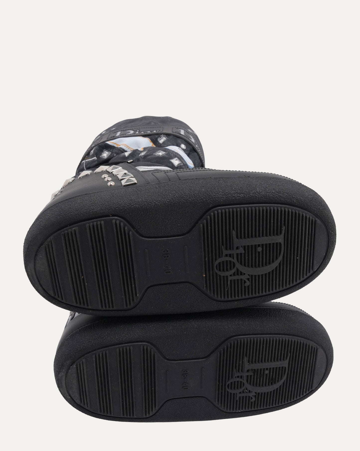 FW 2004 Trompe L'Oeil Denim Print Snow Boots