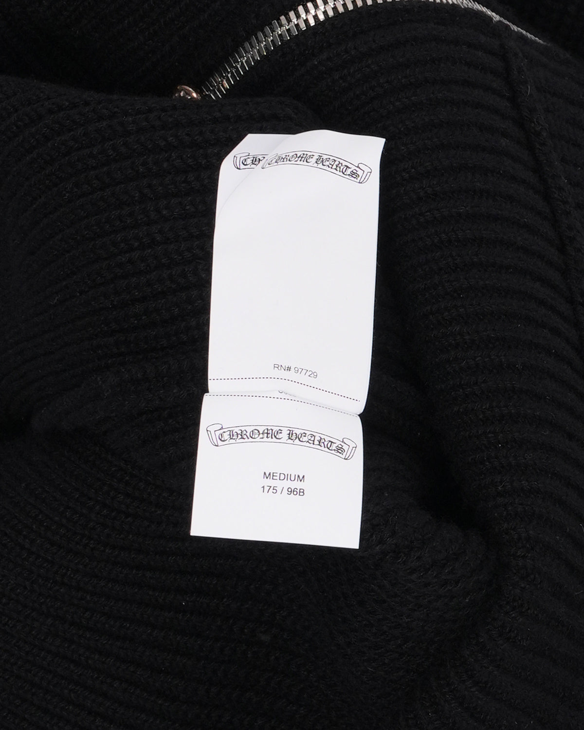 Cemetery Cross Patch Cashmere Zip Up Hooded Sweater