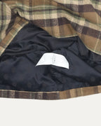 Flannel Shearling Collar Zip Up Jacket